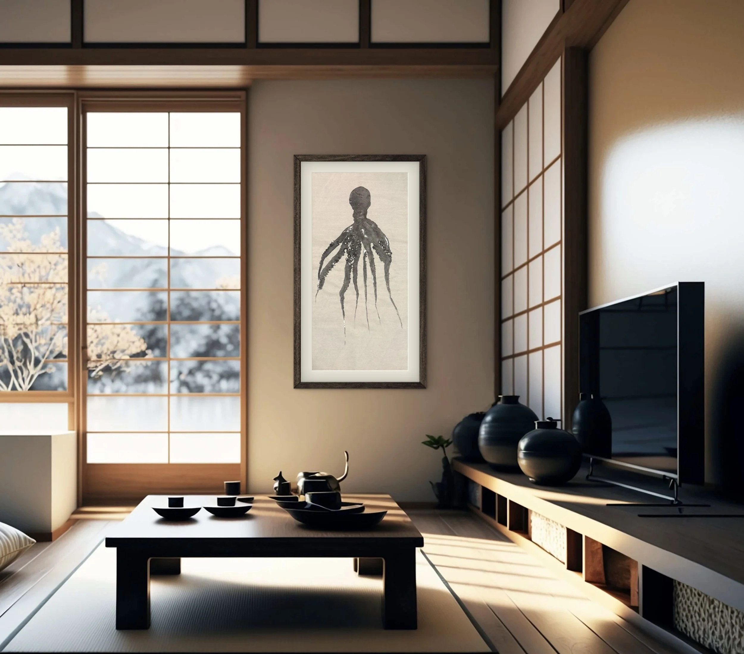 Octopus Original Gyotaku - with Silverleaf