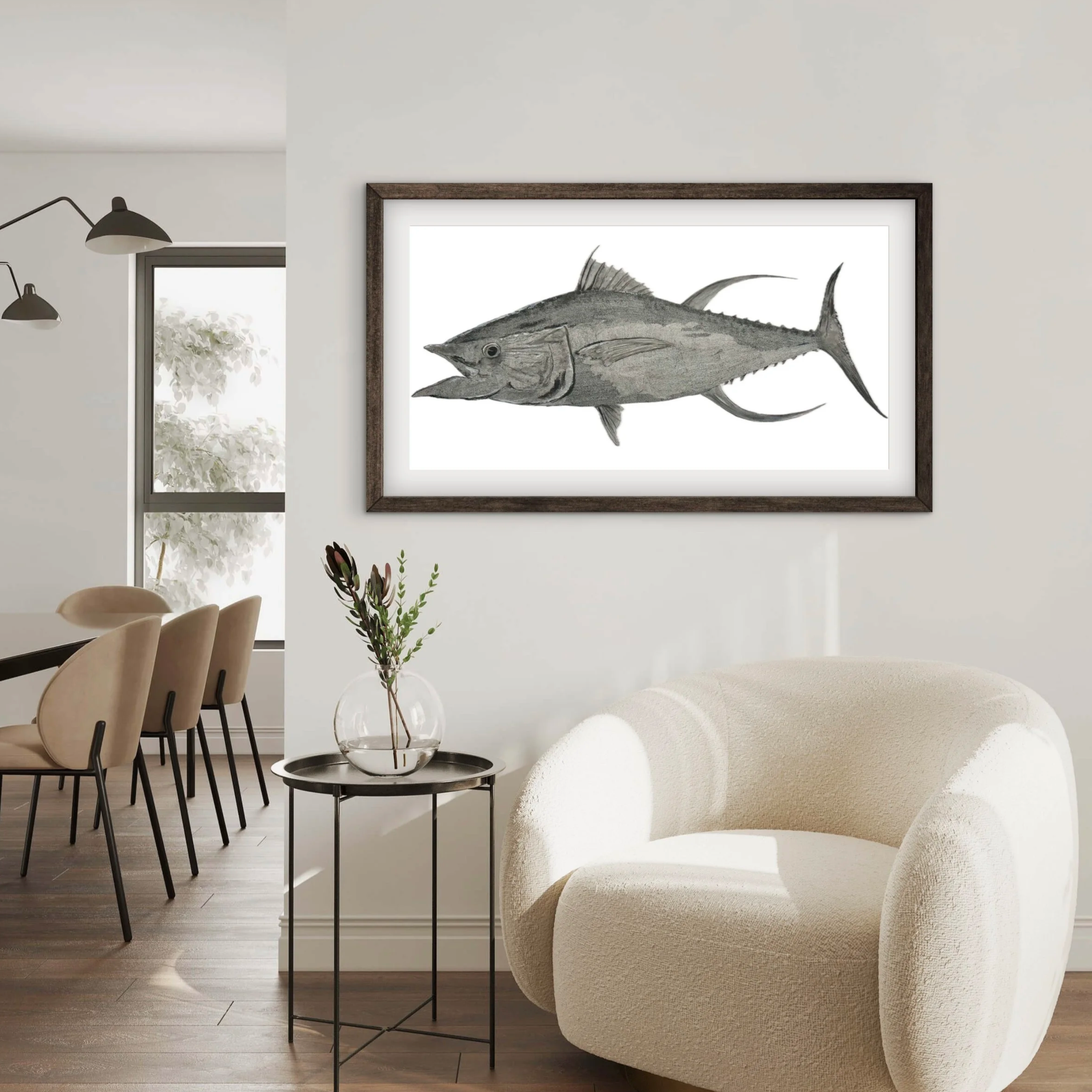 Yellowfin Tuna, created in 2023 using a pointillist approach. Conceived as a personal exploration, the piece was claimed by a collector within minutes of its debut on social media - an unanticipated turning point that marked the beginning of my journ