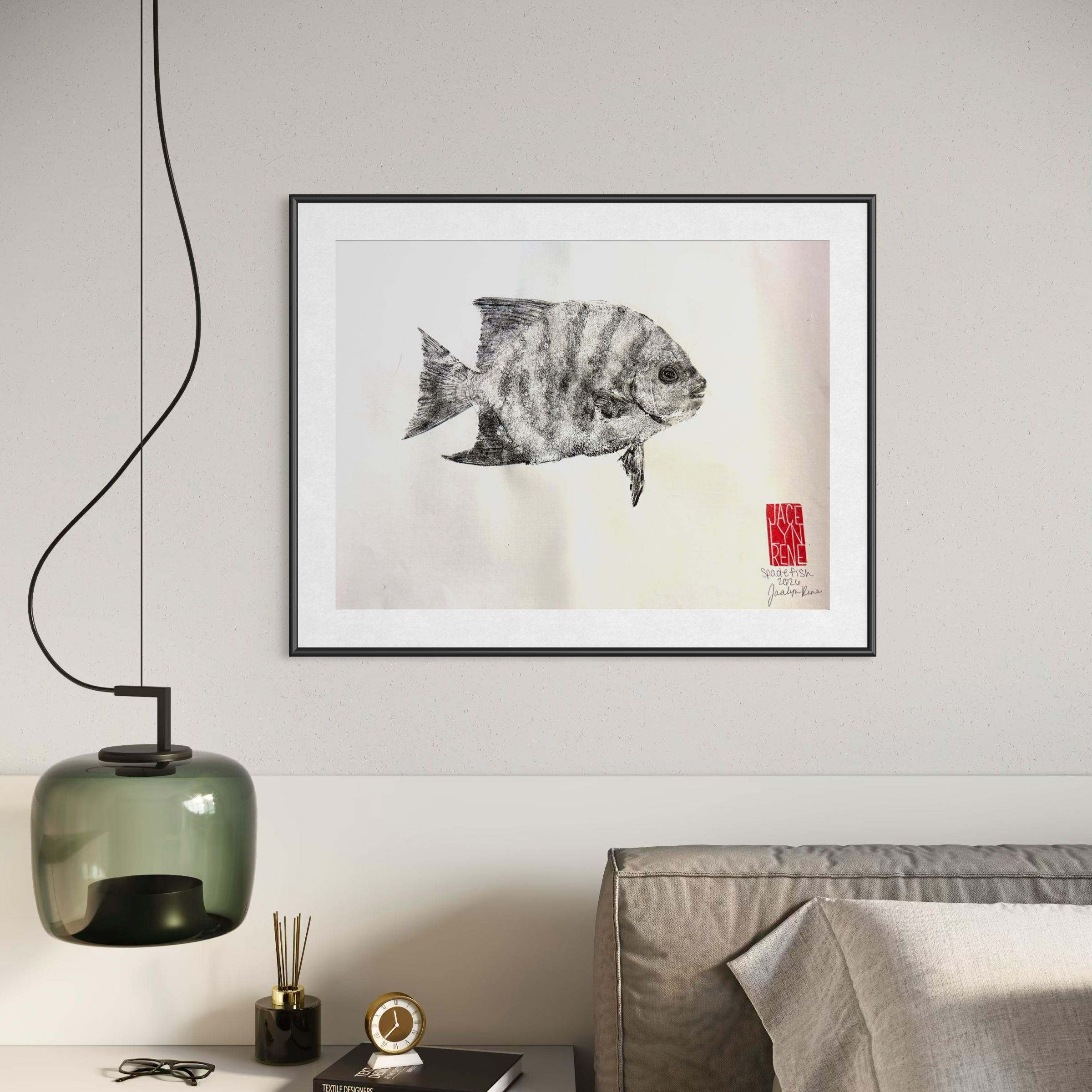 Spadefish Original Gyotaku
