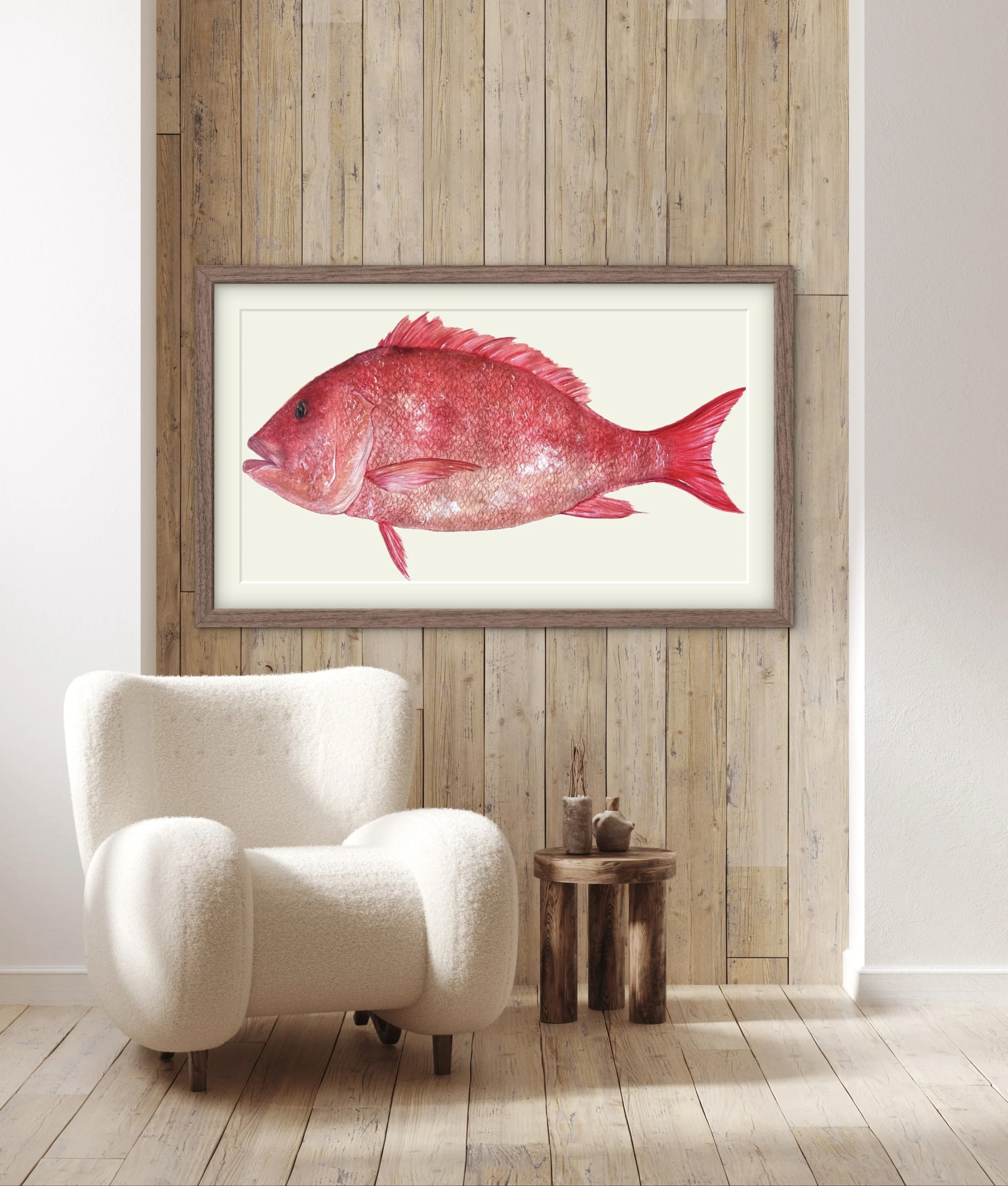 Original Watercolor Red Snapper