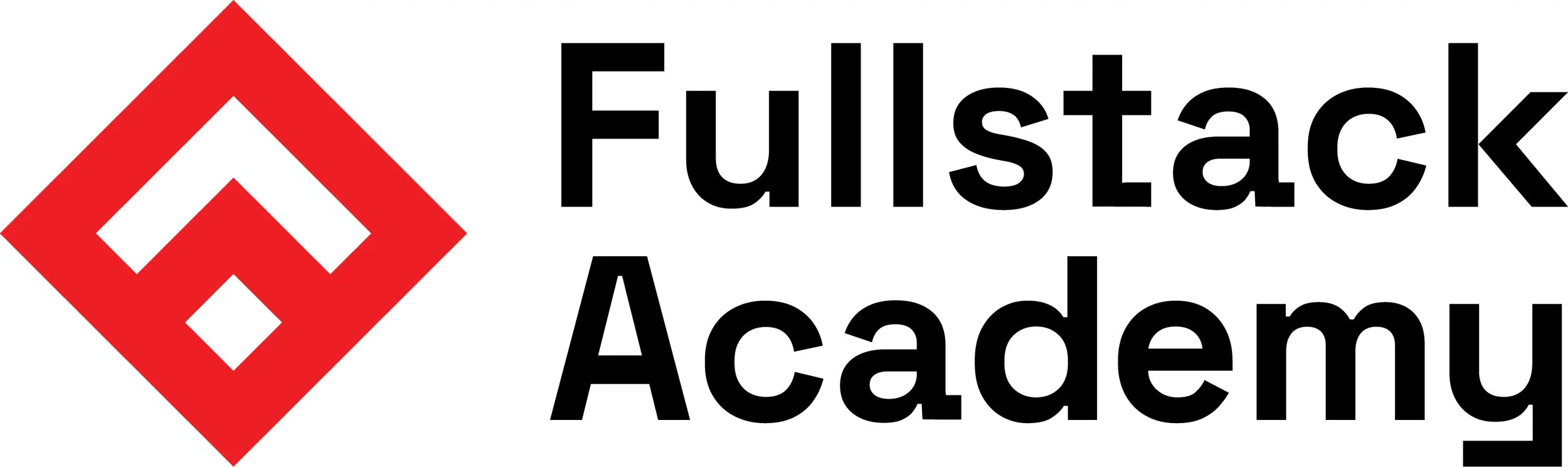 FullStack Academy logo with a red geometric diamond shape and the text "FullStack Academy" in black.