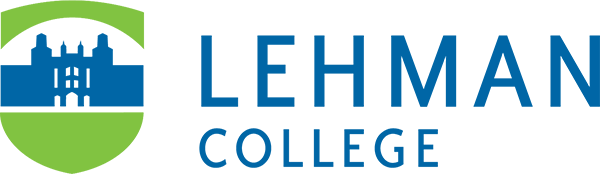 Lehman College logo with a blue castle tower graphic and green circular background.
