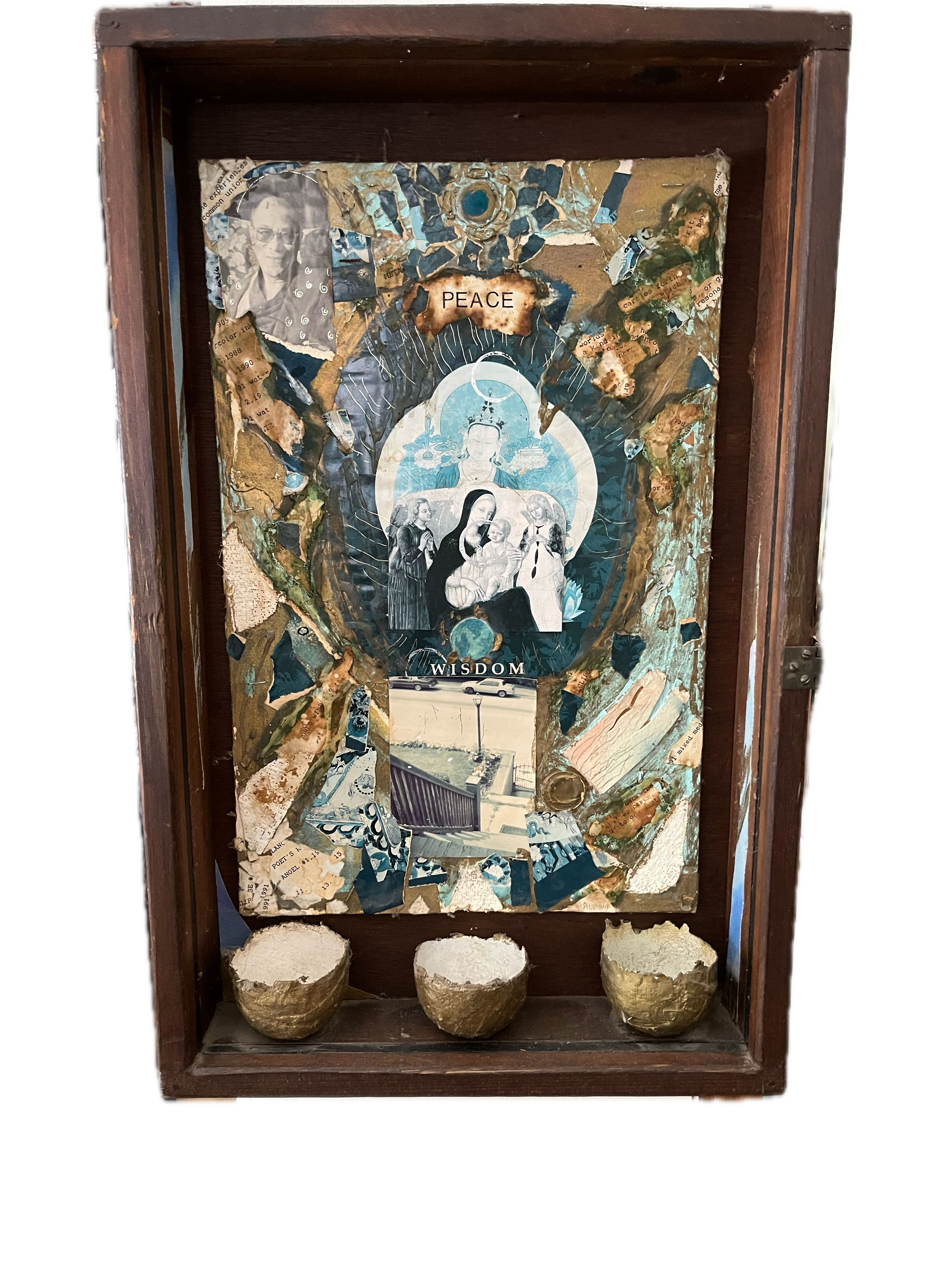 Wisdom and Peace, 1989, mixed media, 14 x 3.5 x 22"