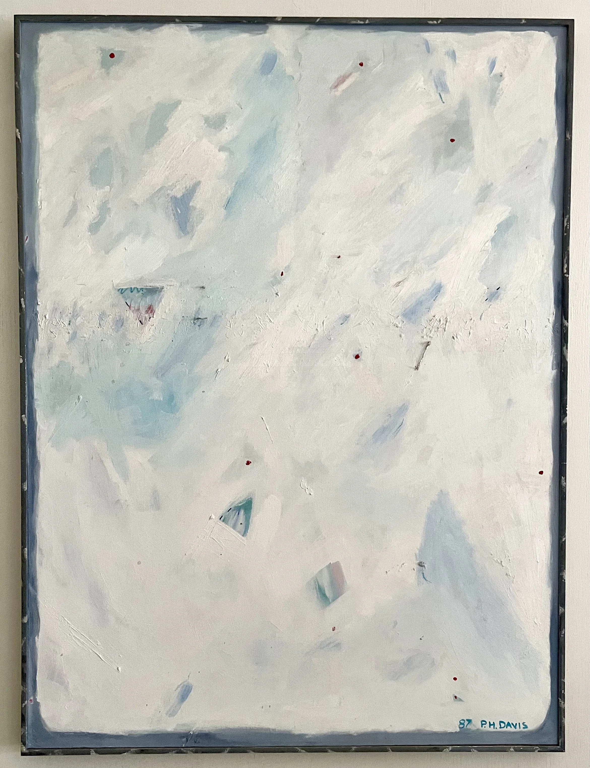 Cellular Graffiti, 1988, oil and thread on canvas, 30 x 40"