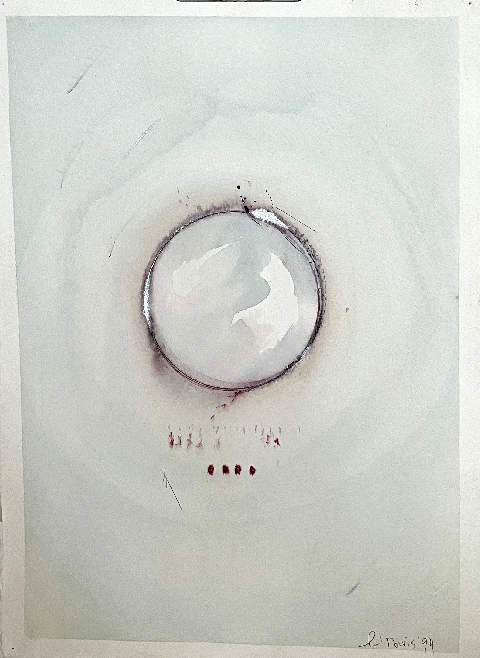 Point in Time, 1994, ink and watercolor, 11 x 15"