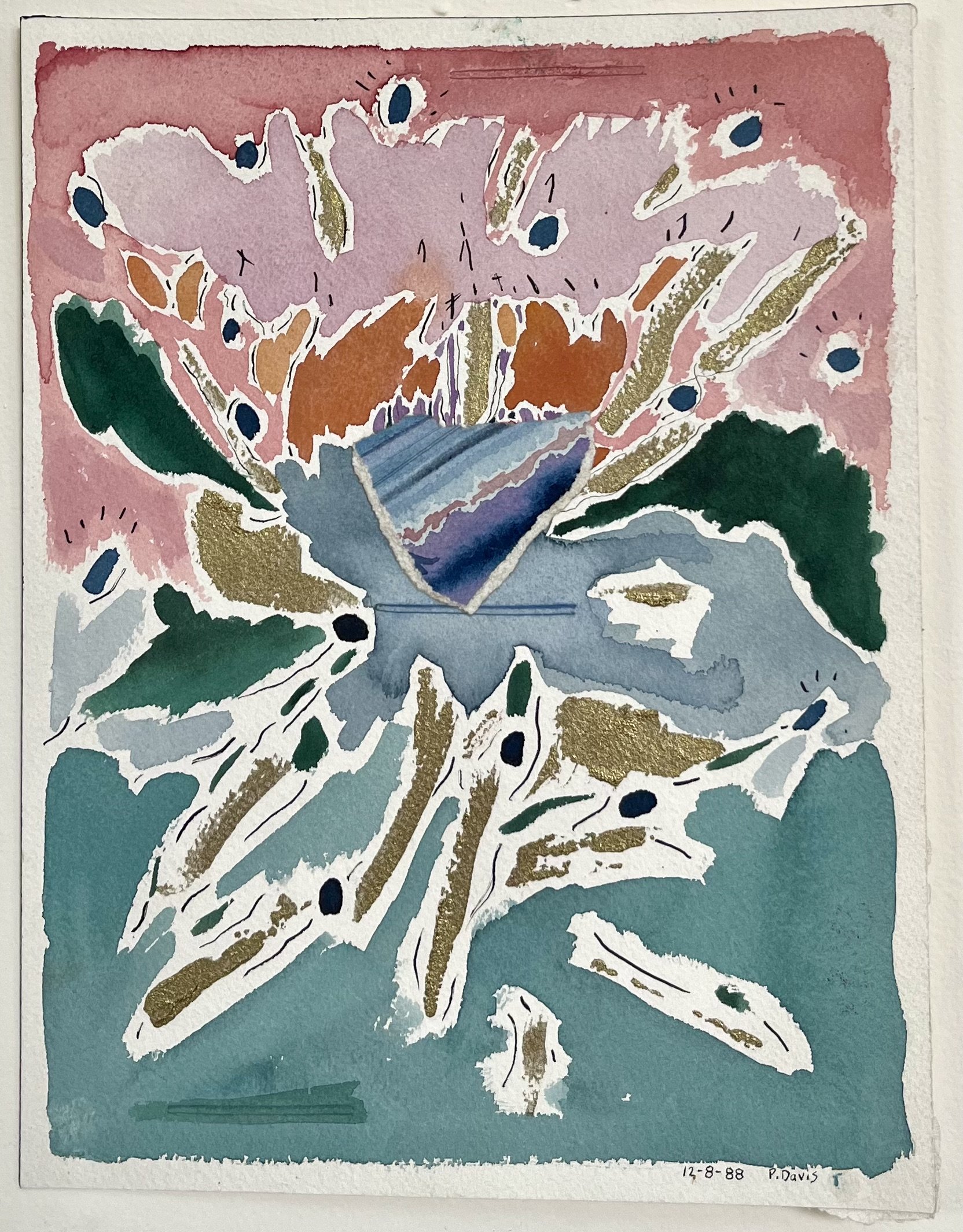 Slow Vibration, 1988, watercolor, 8 x 10.5"