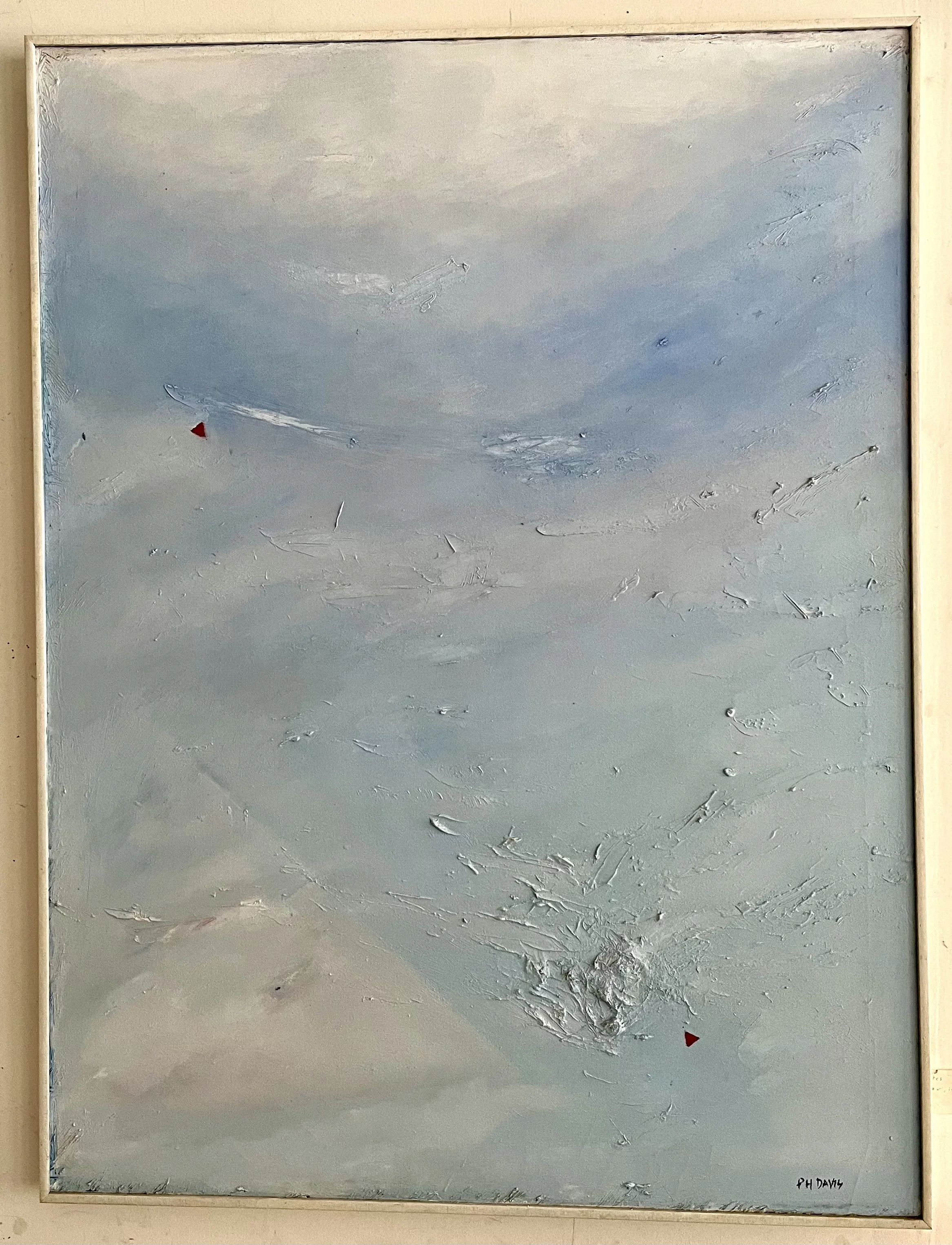 Code Talkers, 1989, oil, thread and found material on canvas, 30 x 40"