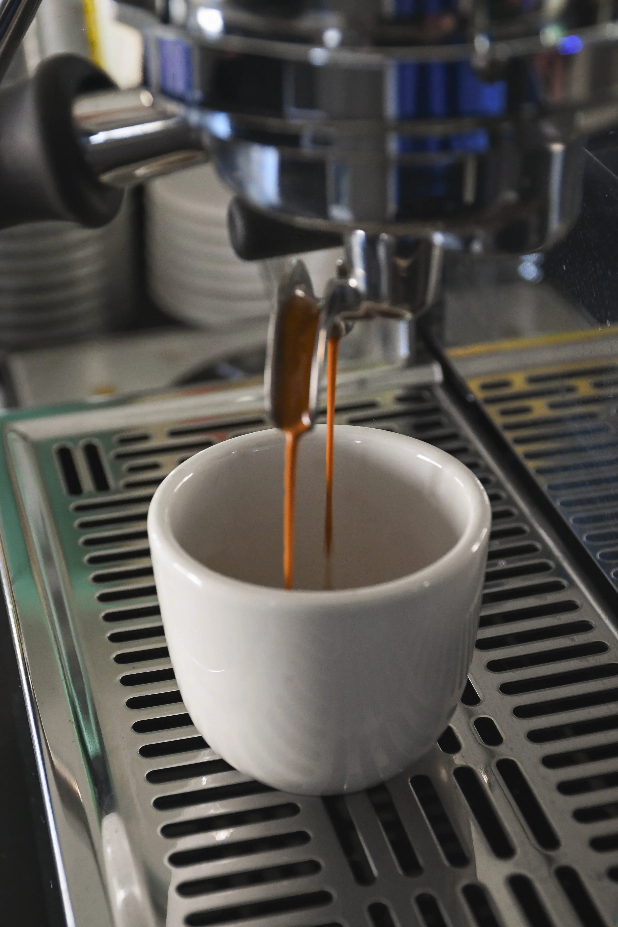 Mobile espresso bar for Milwaukee film and video production. Professional La Marzocco GS3 espresso service for high-stakes creative environments.