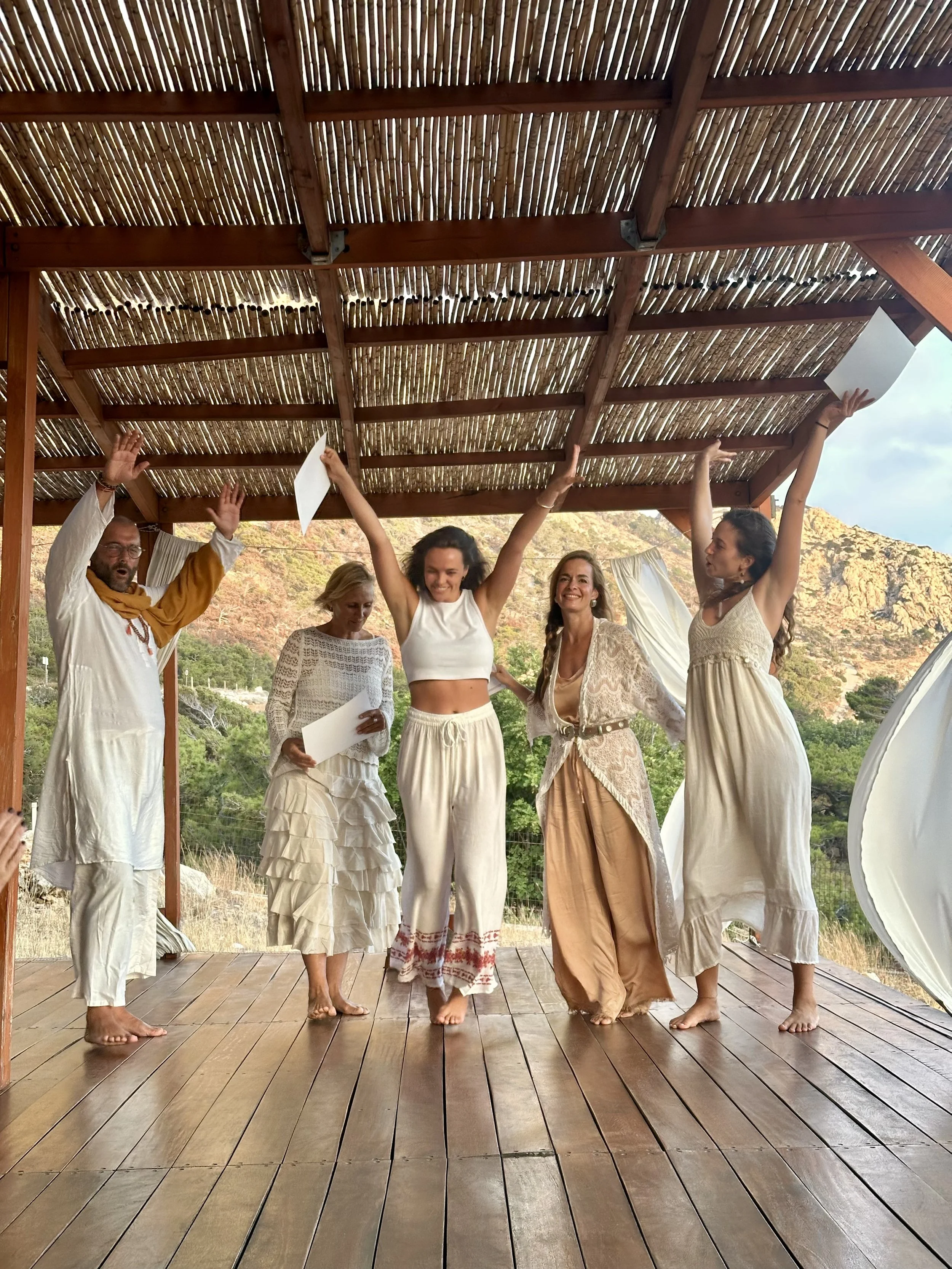 Alina happy receiving her yoga certificate