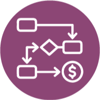 Geometric drawing of an outline square with sections divided by vertical, horizontal, and circle lines.