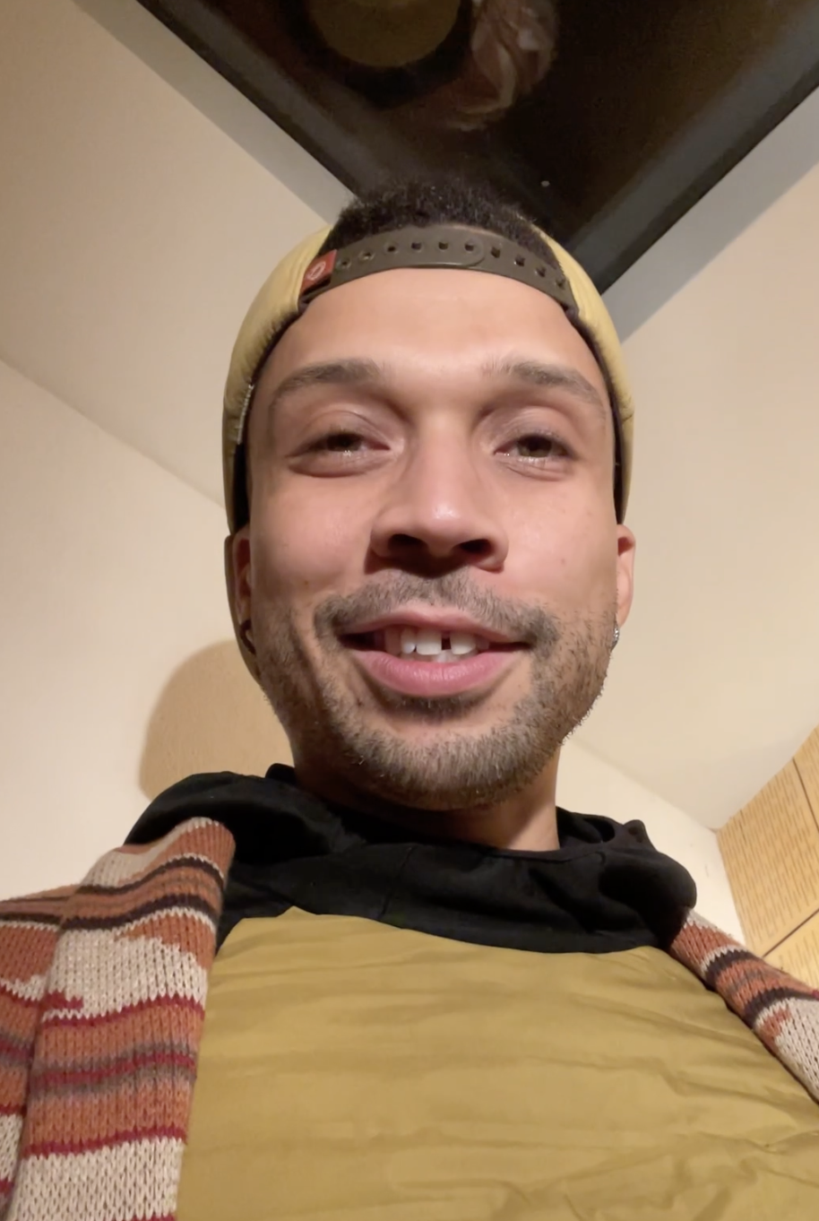 Meditation student sharing experience after guided practice session