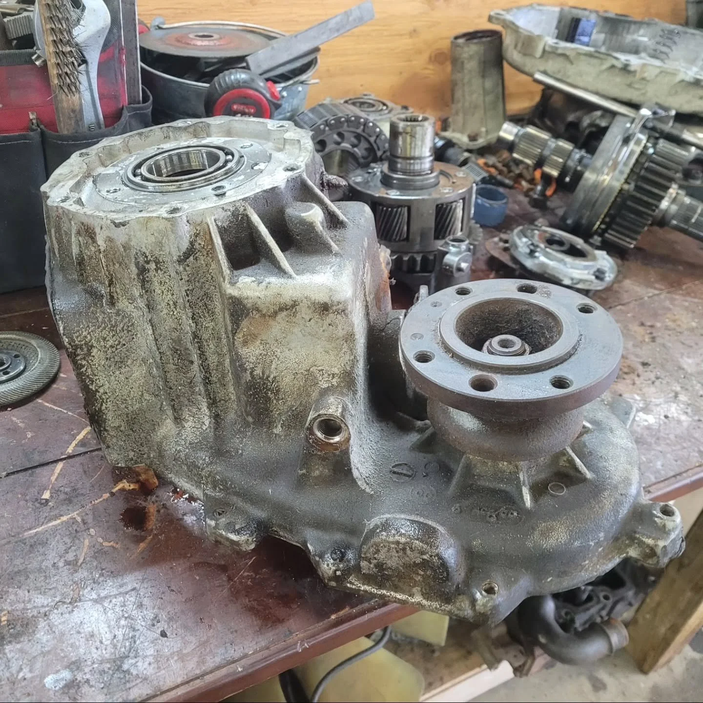 All of this just to swap an input shaft on a 241DHD transfer case. 

T case was originally from an auto and will be going behind an nv5600.

Truck is 2wd but the low range and 1 piece driveshaft is worth the swap. 

This one will be modified to delet