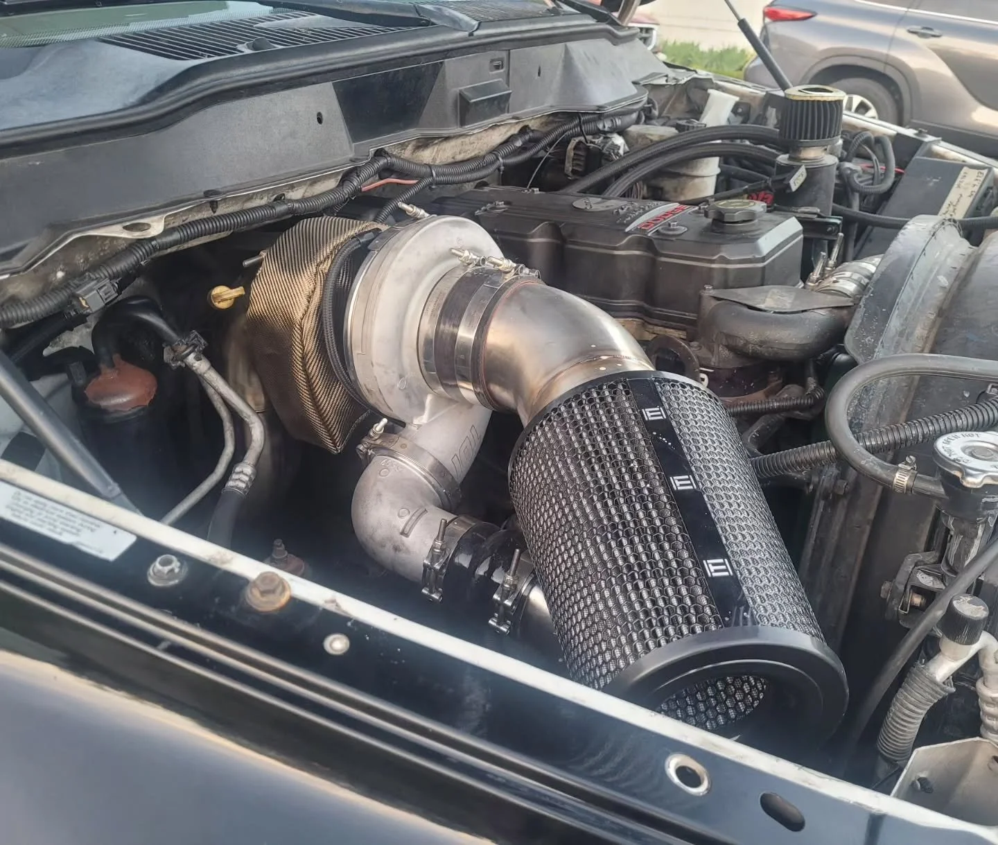 Going to miss the vgt(when it worked) but this s400 is so much more fun. Exhaust note is insane, spool up is crazy, and the fact I can get an external gate is an added bonus. 

cpstevemiller.com 
717-386-8977