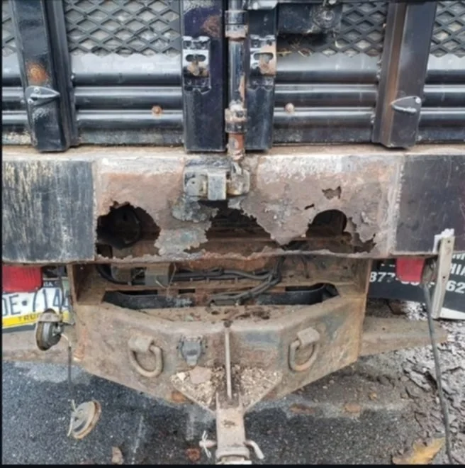 Rusted Dump Truck Rear Plate Repair