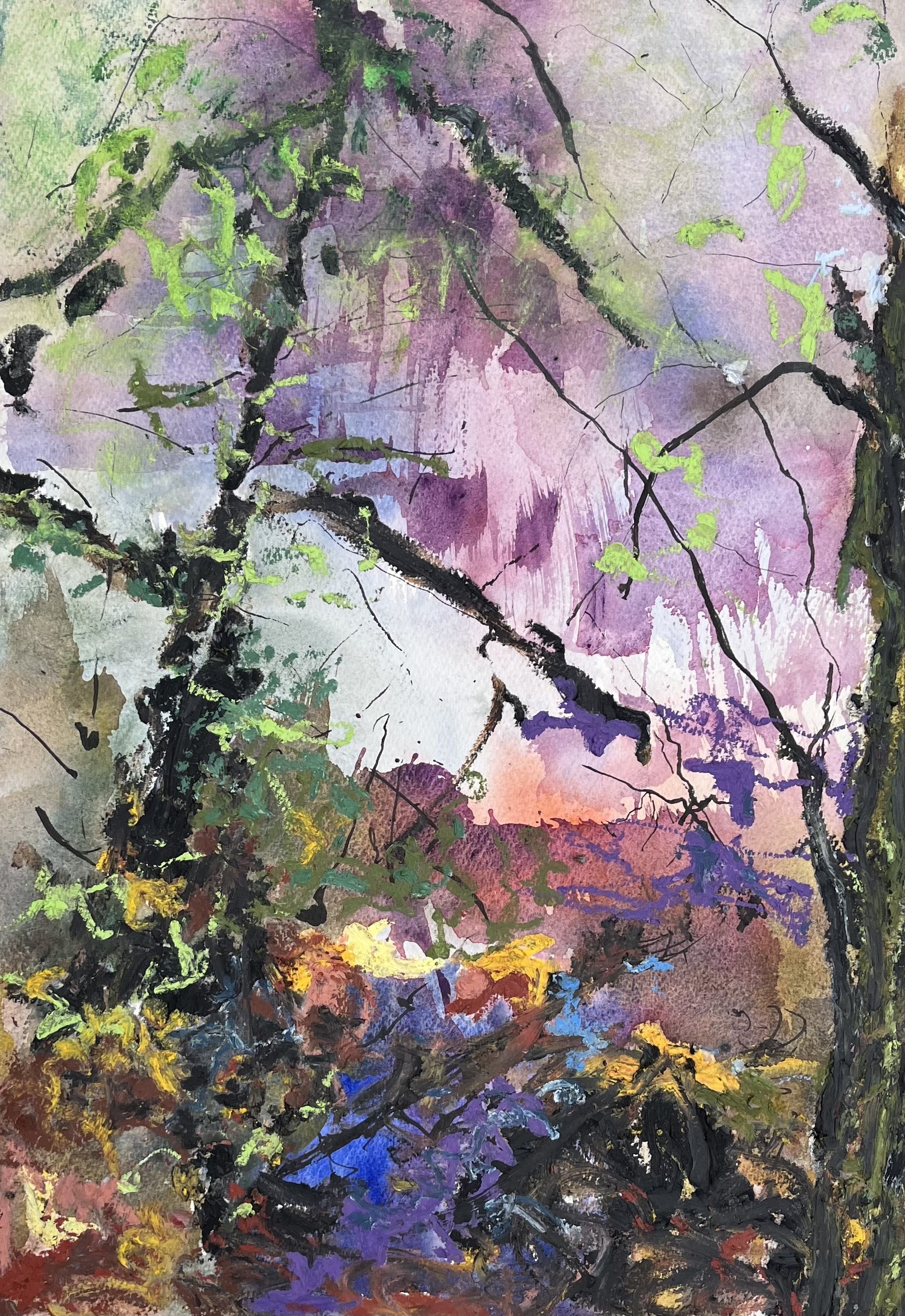 2024
Watercolor, ink, oil pastel, soft pastel, 19 x 13 in