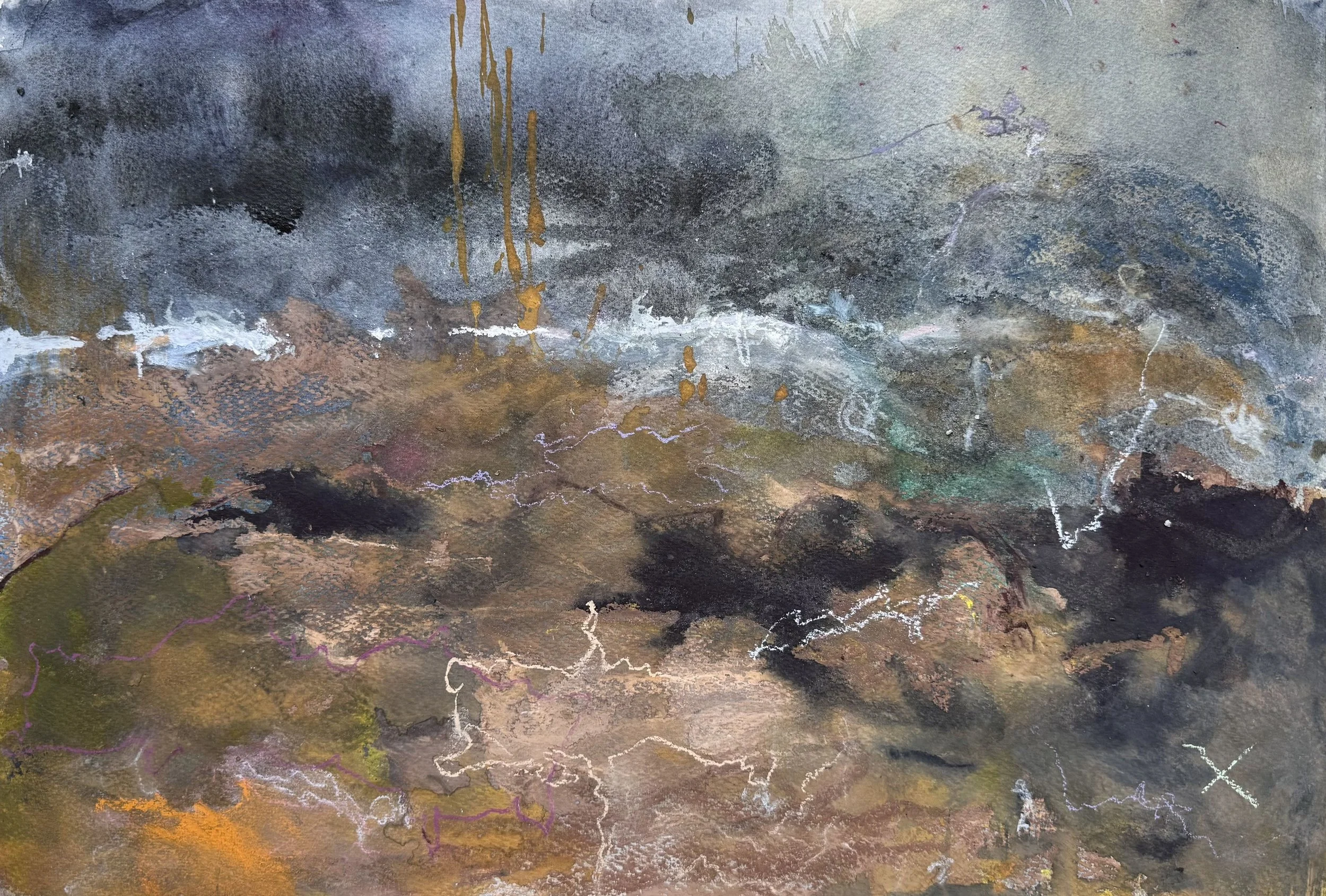 2025
Watercolor, oil pastel, soft pastel
12 3/4 x 19 in