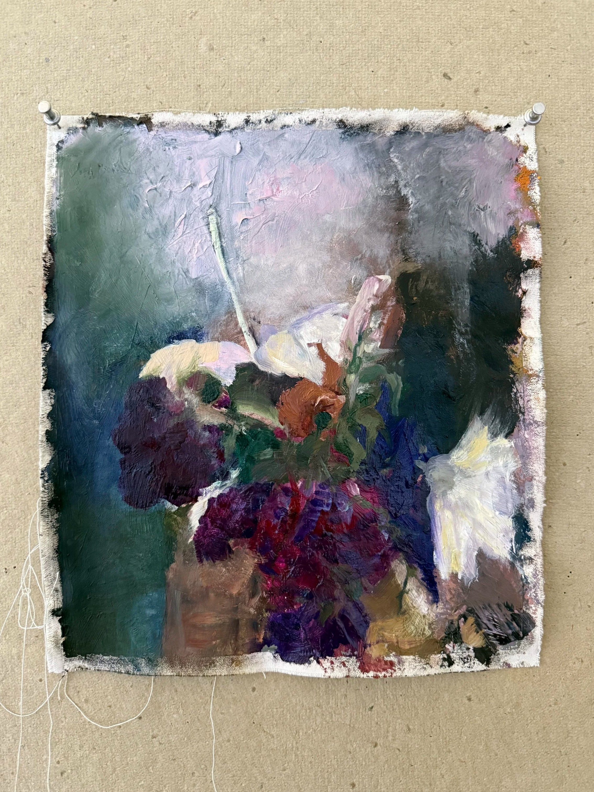 2026
Oil paint on unstretched canvas, 12 x 10 1/2 in