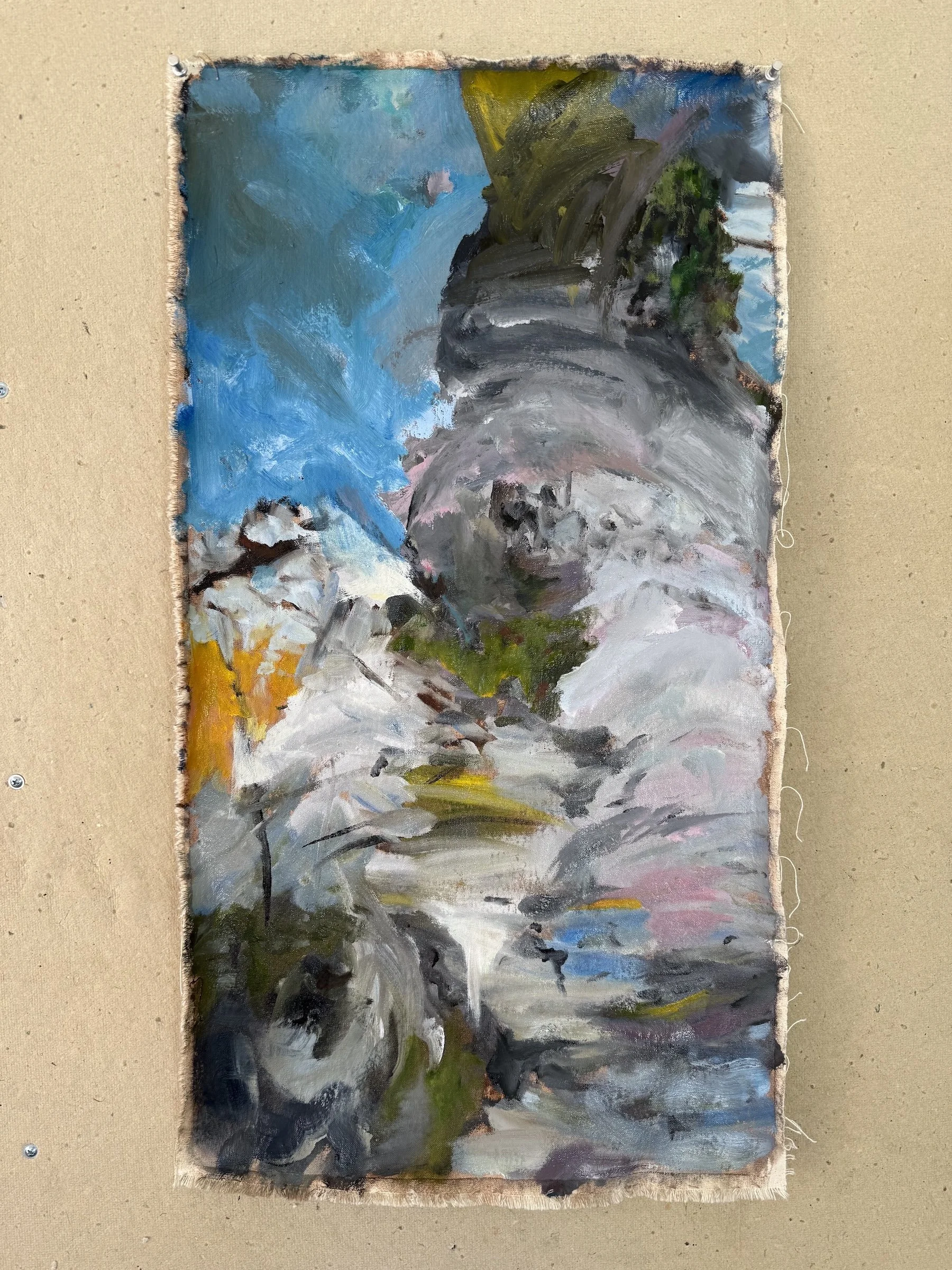 2026
Oil paint on unstretched canvas, 29 1/2 x 15 1/2 in