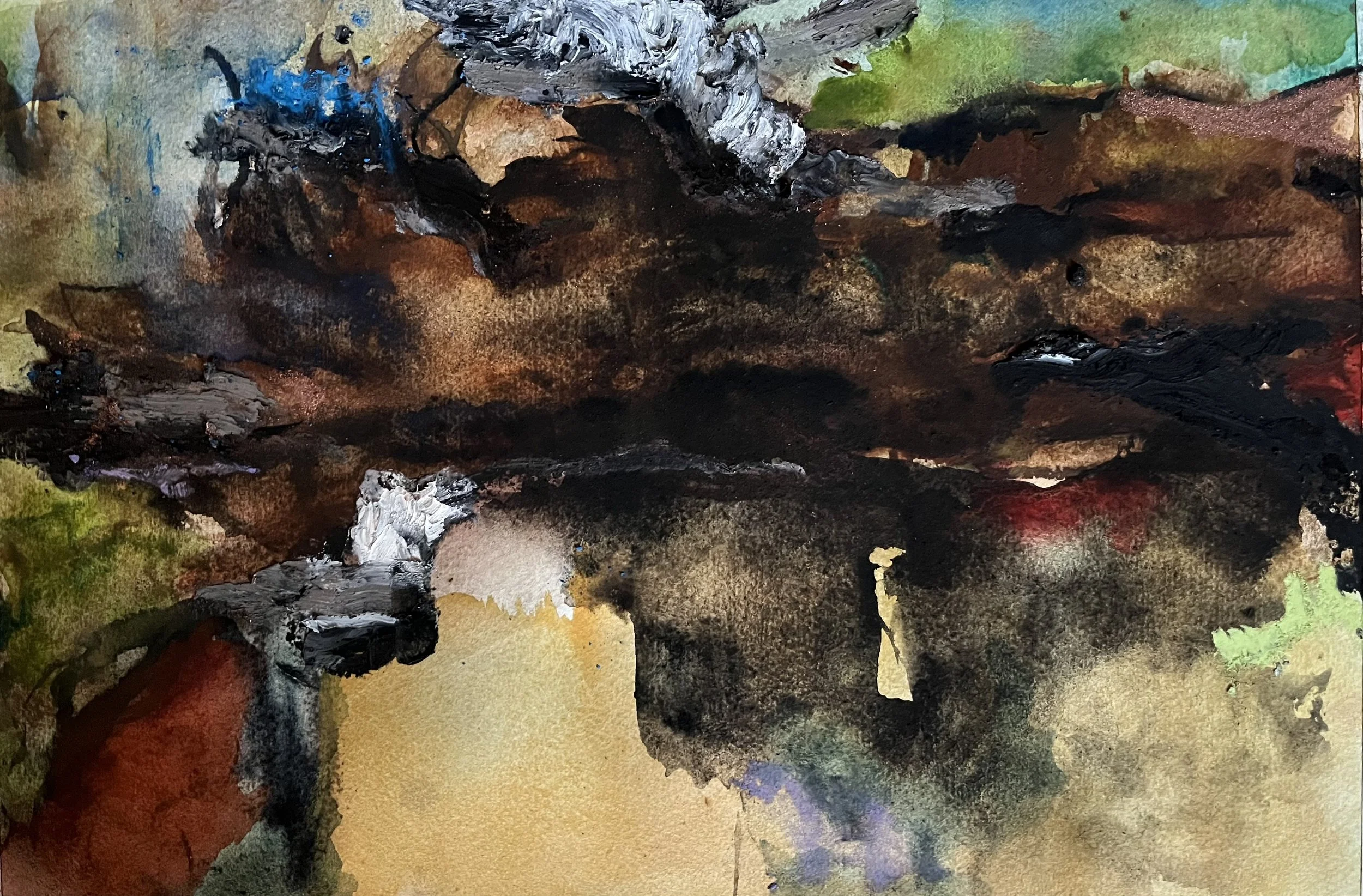 2024 
Watercolor, oil pastel, soft pastel, 8 3/4 x 13 1/4 in