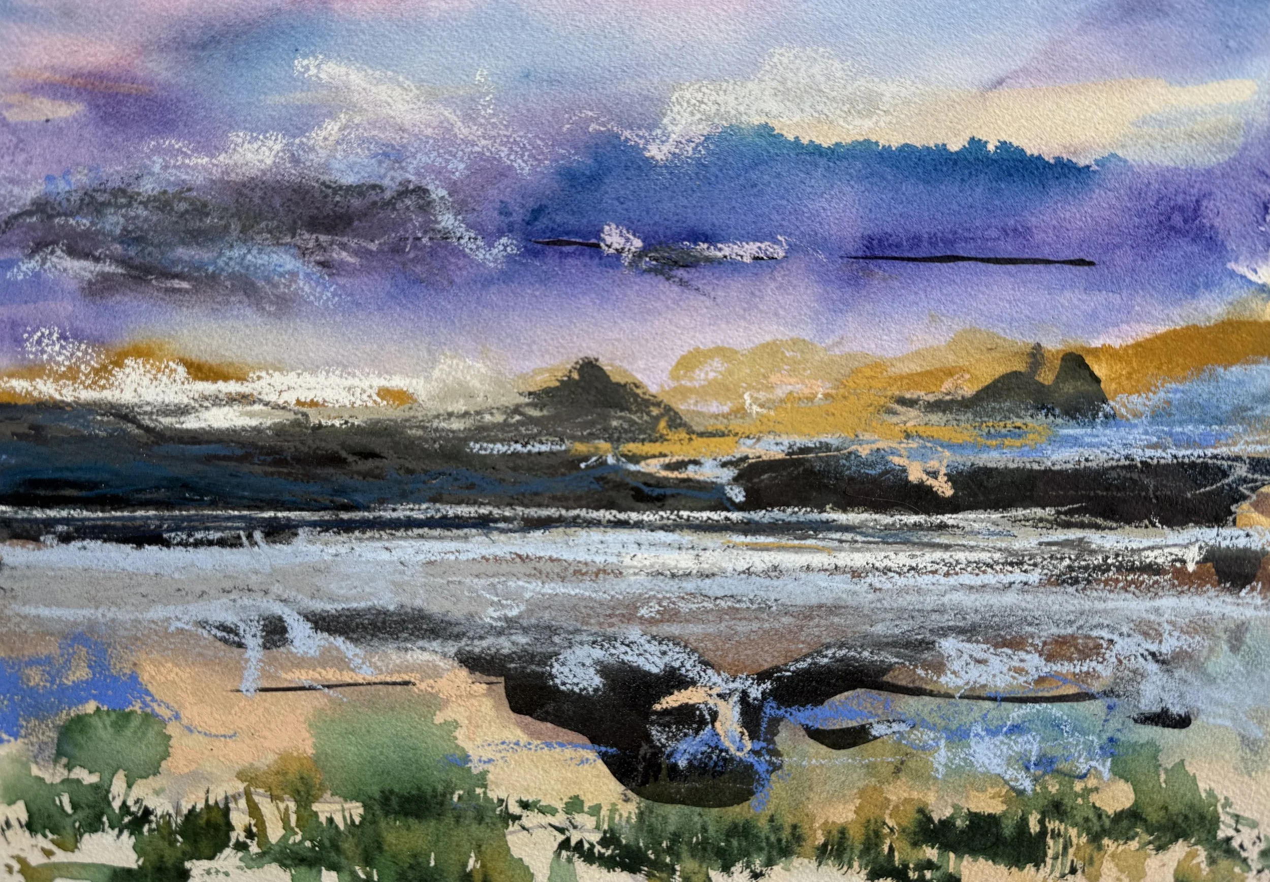 2025
Watercolor, soft pastel, 9 x 13 in