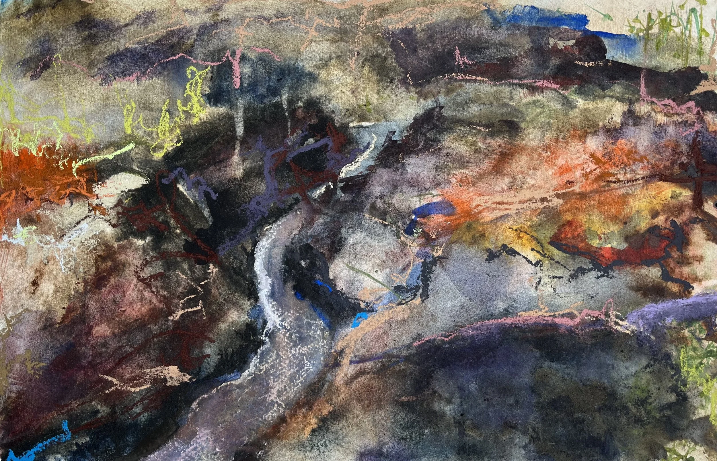 2025
Watercolor and soft pastel, 8 1/2 x 13 in