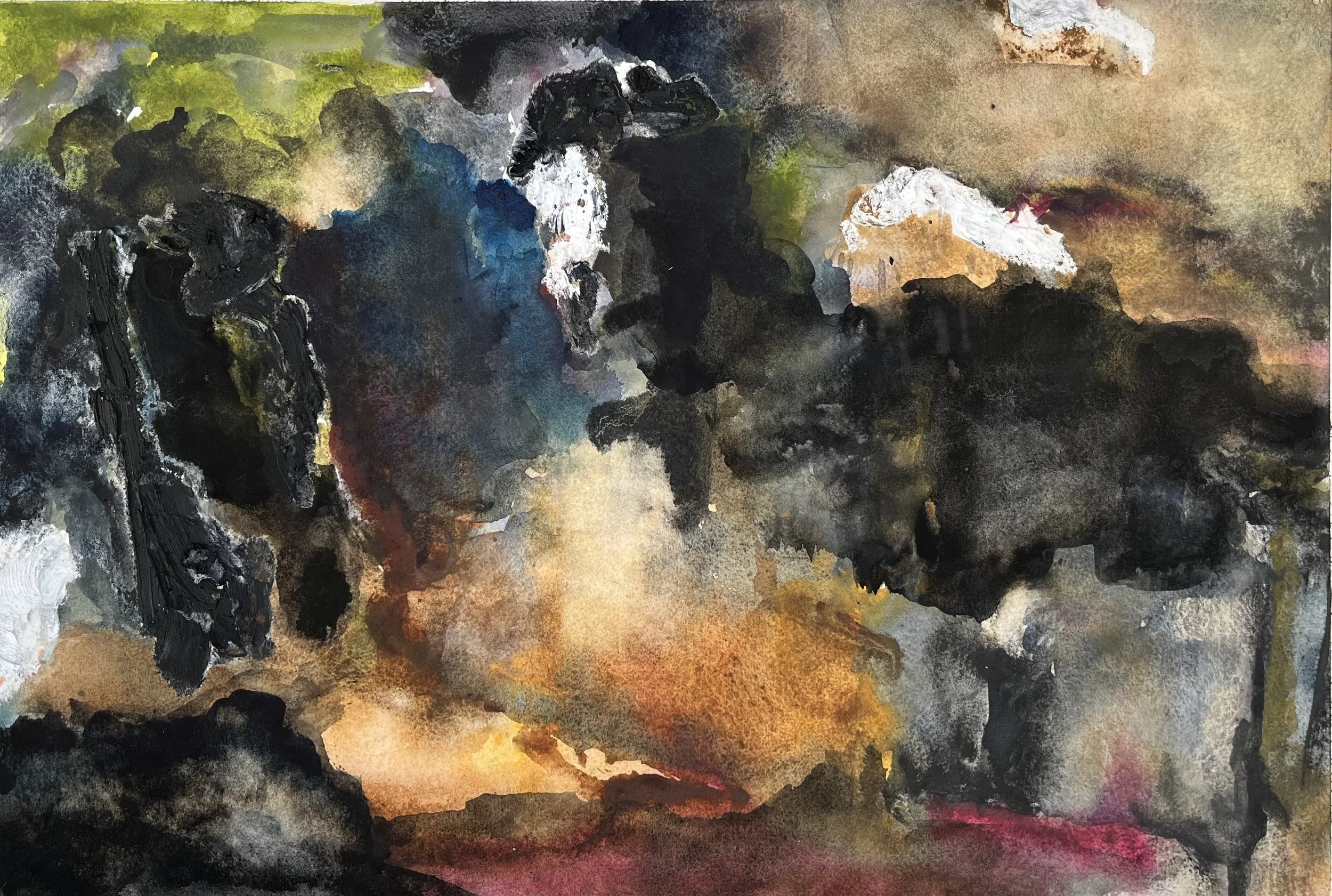 2024
Watercolor and oil pastel, 12 3/4 x 19 1/4 in