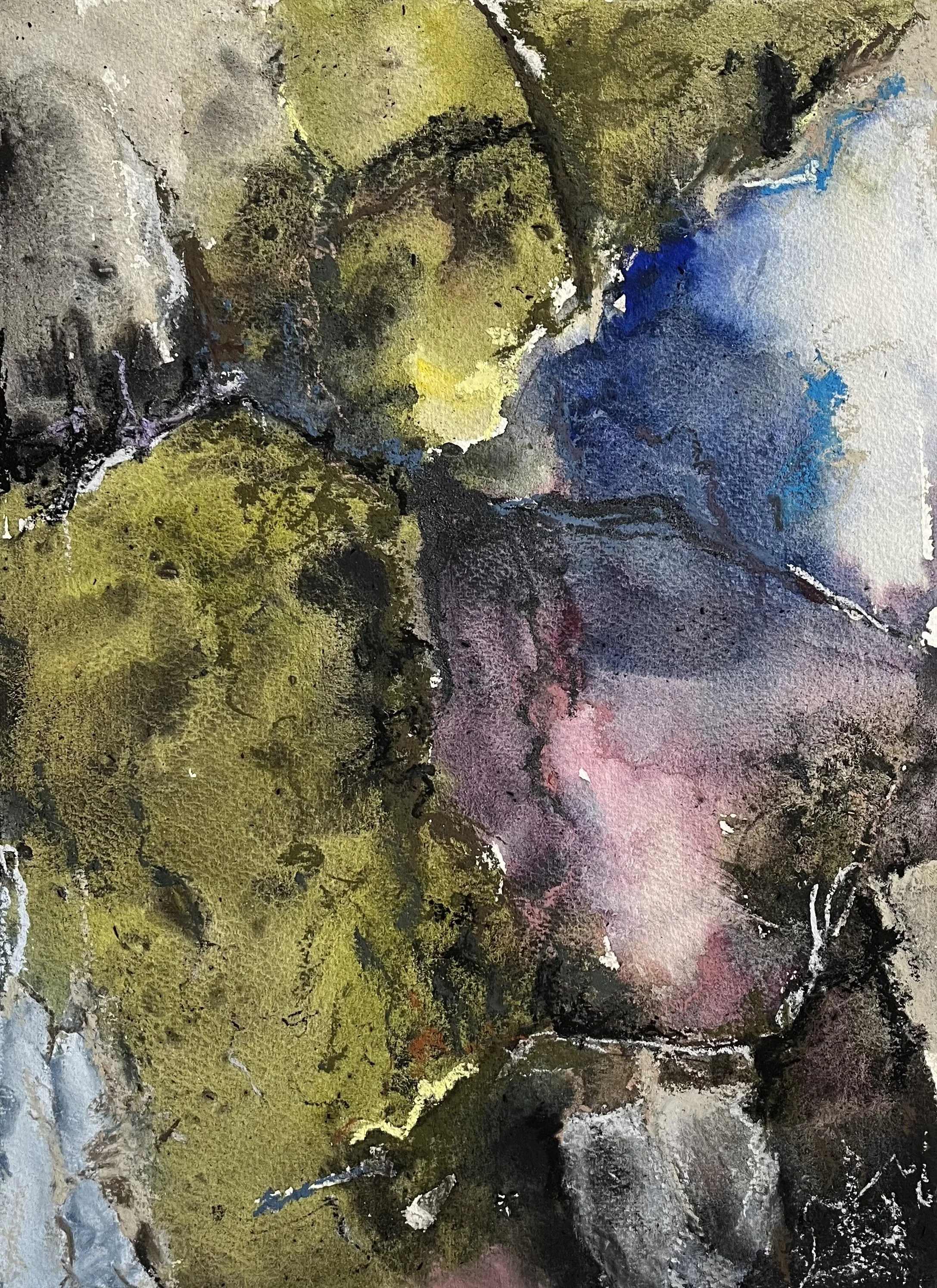 202
Bone ink, watercolor, charred wood and soft pastel, 14 x 10 1/4 in