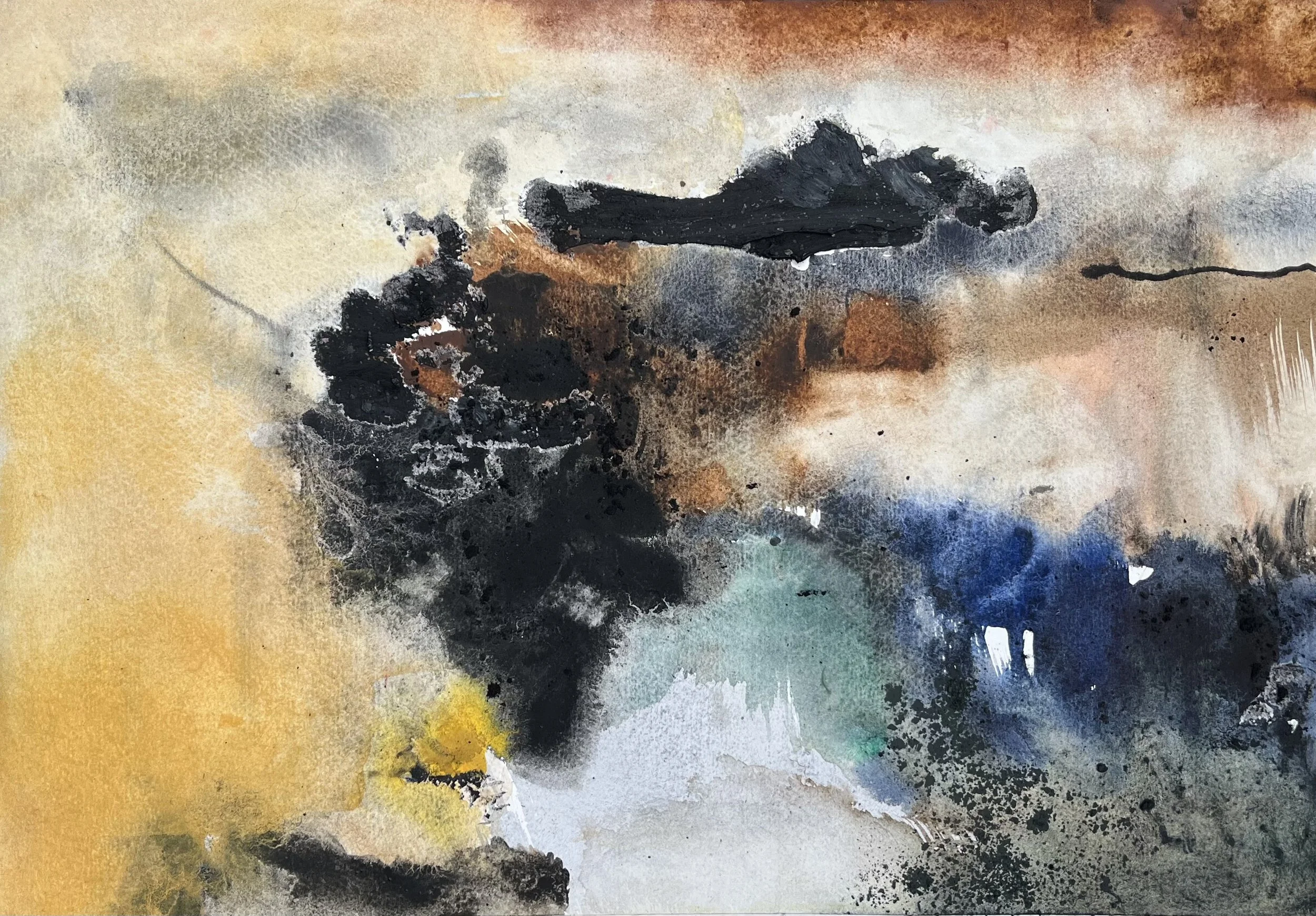 2024
Watercolor, oil pastel, powdered charcoal, 10 1/2 x 15 1/2 in