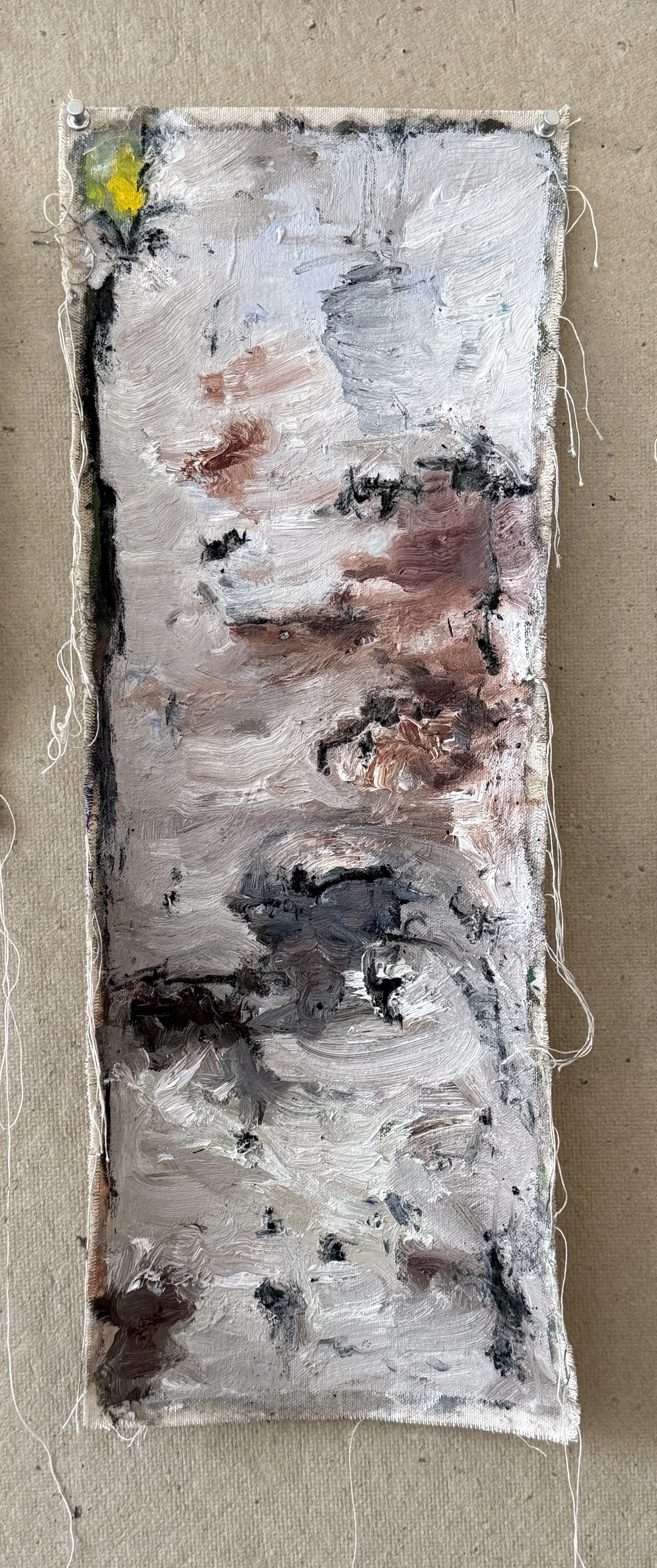 2026
Oil paint on unstretched canvas, 21 1/2 x 8 in