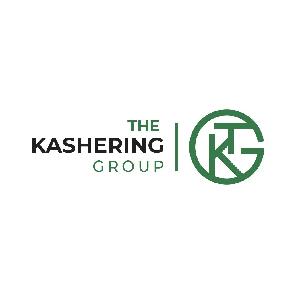 Logo of The Kashering Group with black and green text and a circular green emblem with the letters K and G inside.
