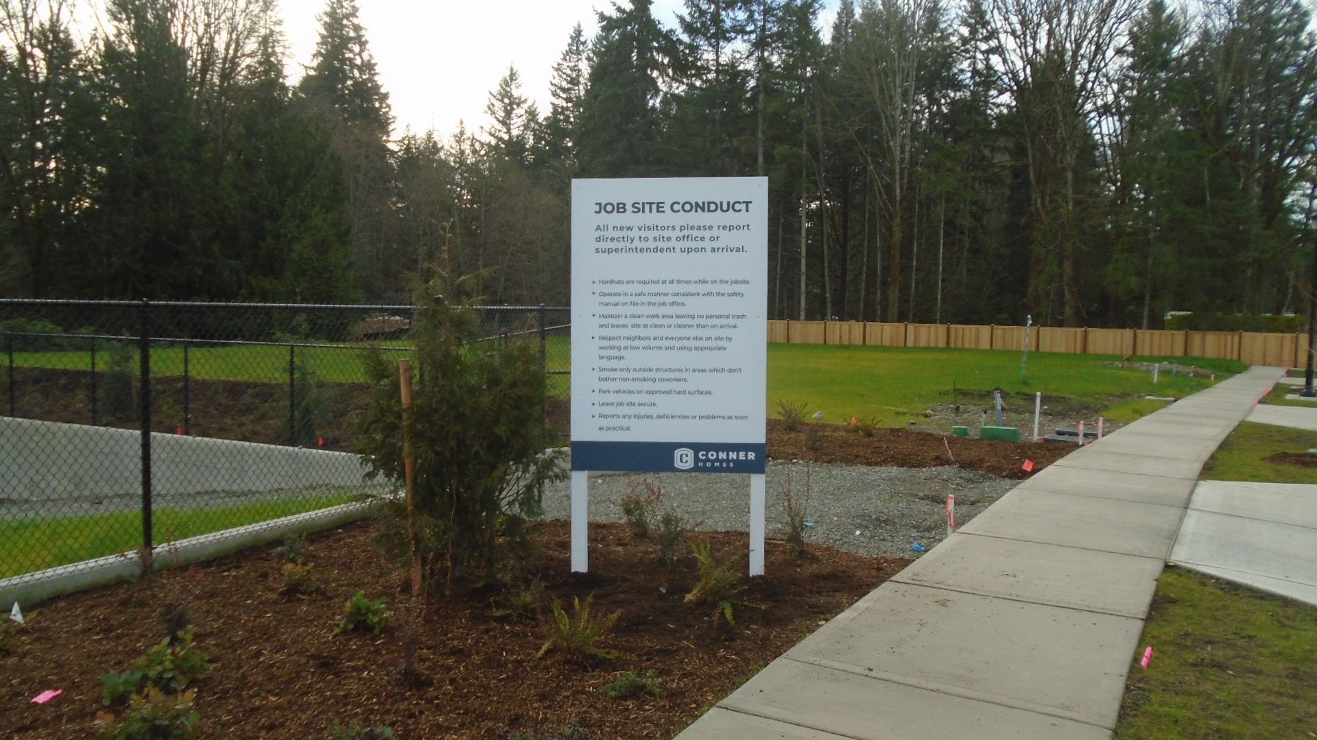 job site conduct signage new community