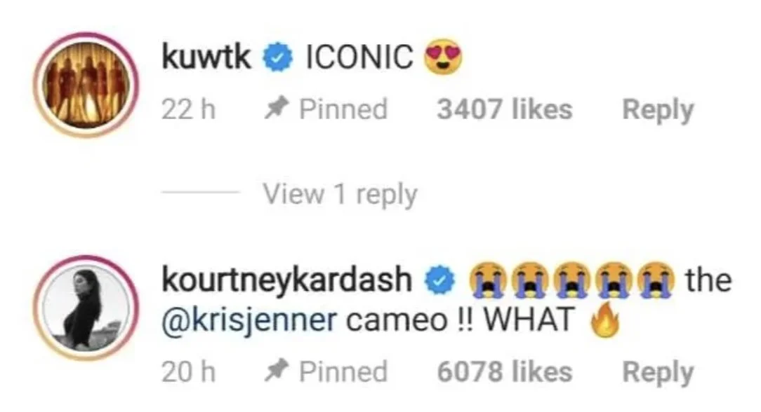 Kourtney Kardashian comments on Benny Drama's post