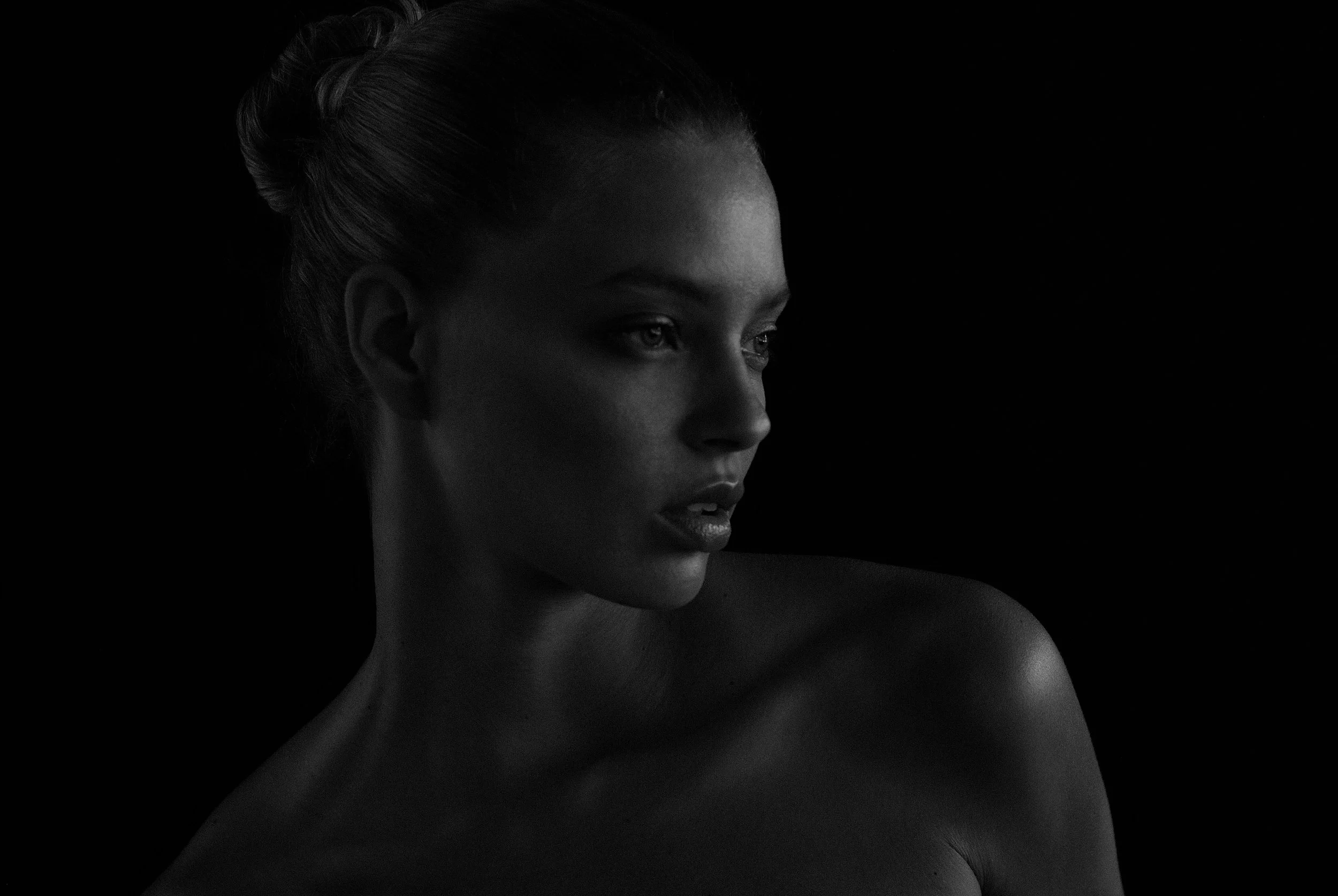 Black and white fine art female face