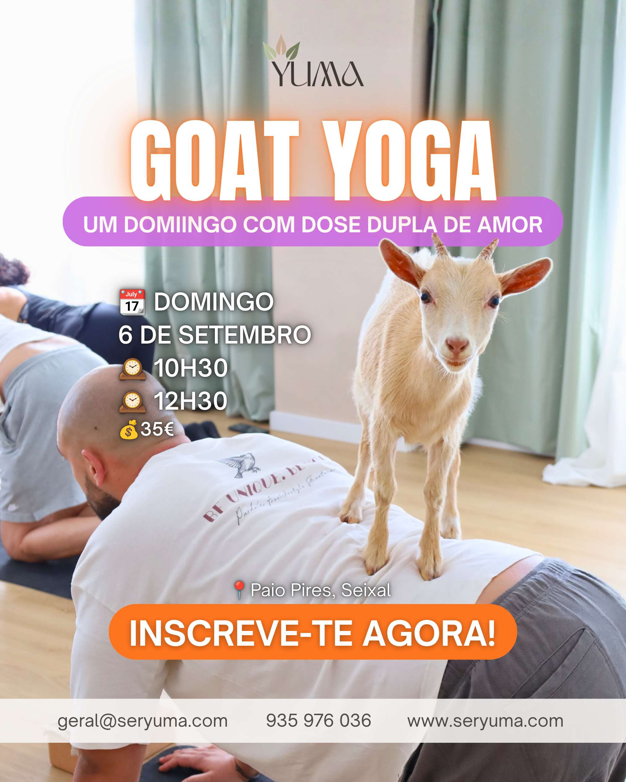 Goat Yoga 6 de Setembro - 12h30