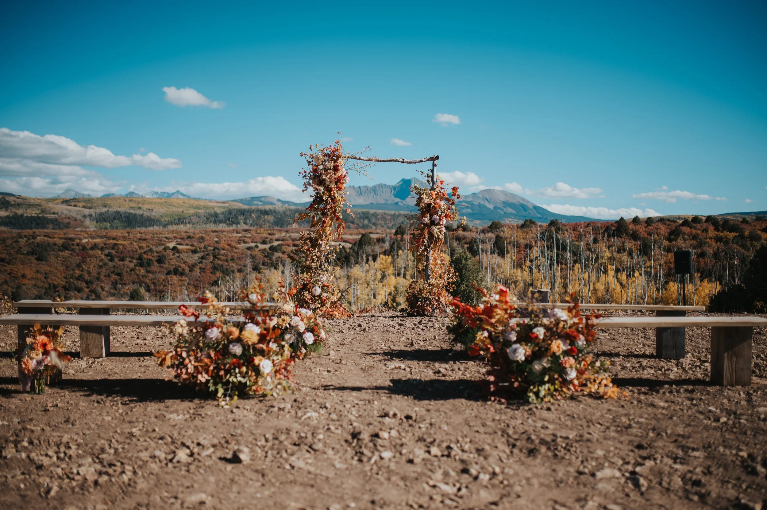 Wedding ceremony on mountain top