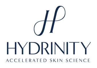 Hydrinity logo with the letter 'H' and the words 'Hydrinity' and 'A Specially Crafted Skin Science'