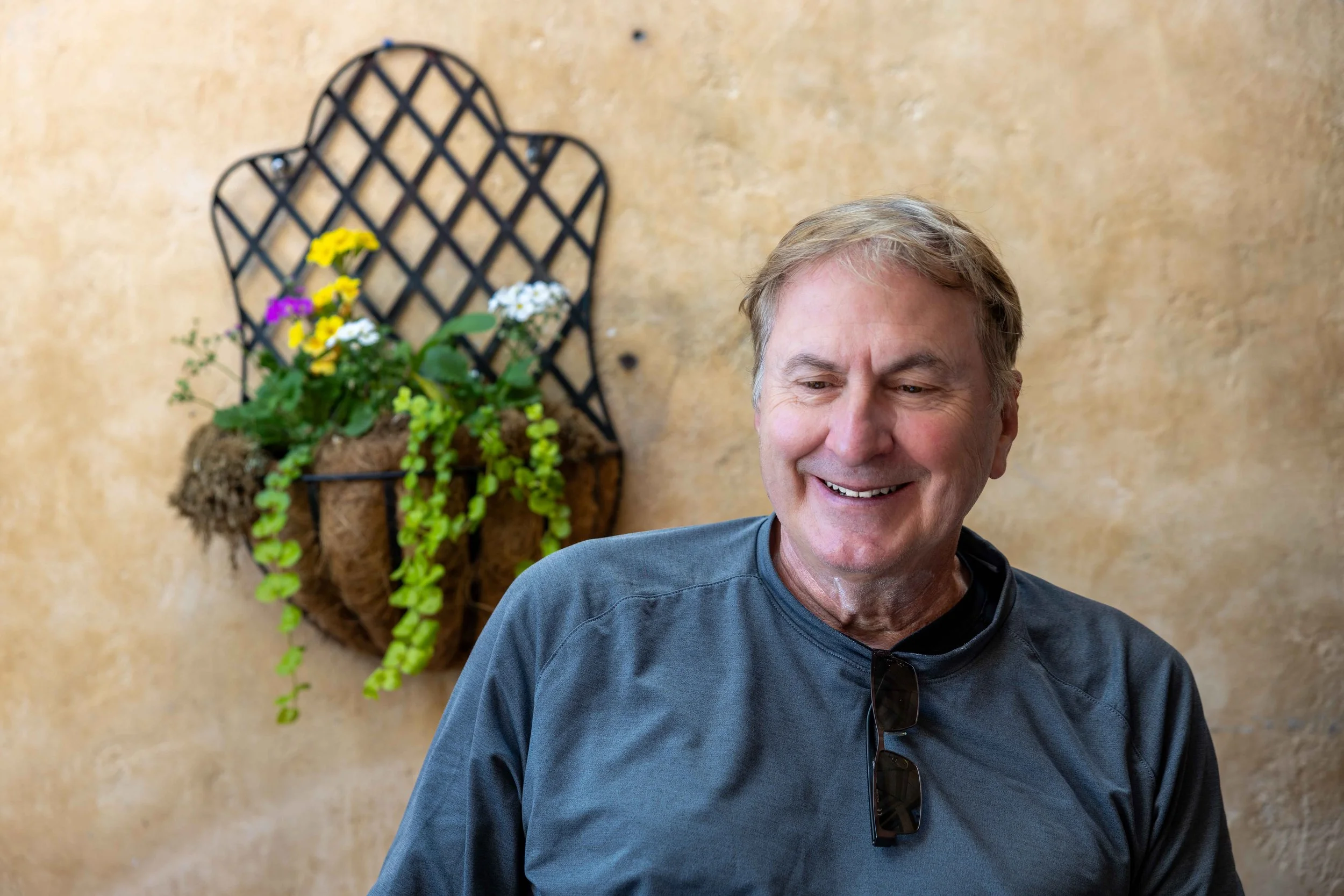 Eating lunch in cafe - outdoor adventure photo shoot