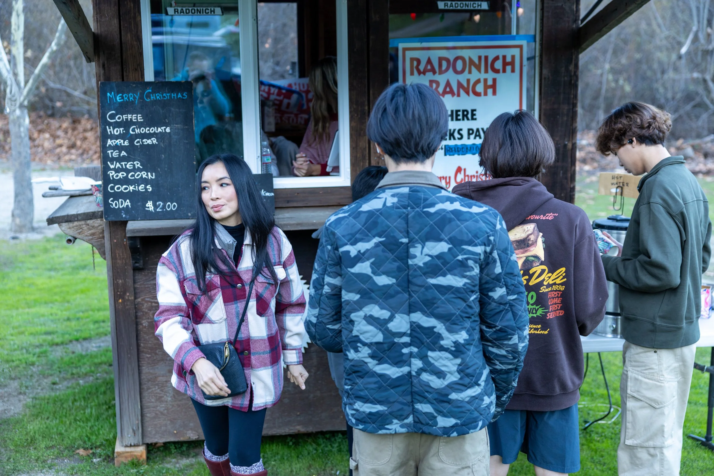 Family gathers for hot chocolate