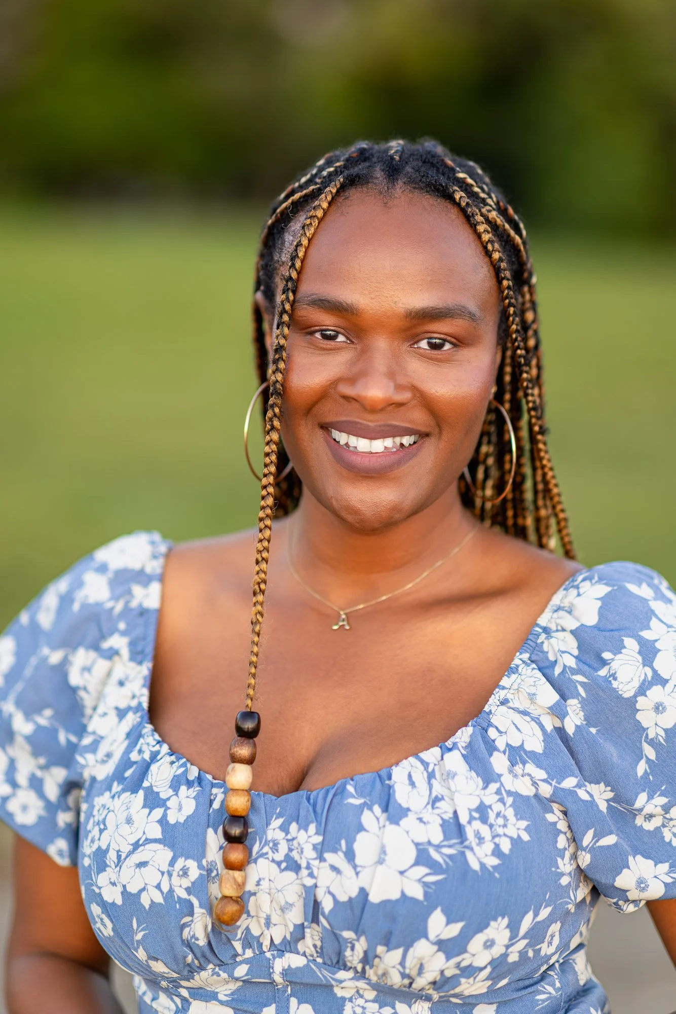 Shoreline Park Mountain View personal lifestyle photographer Black model smile portrait