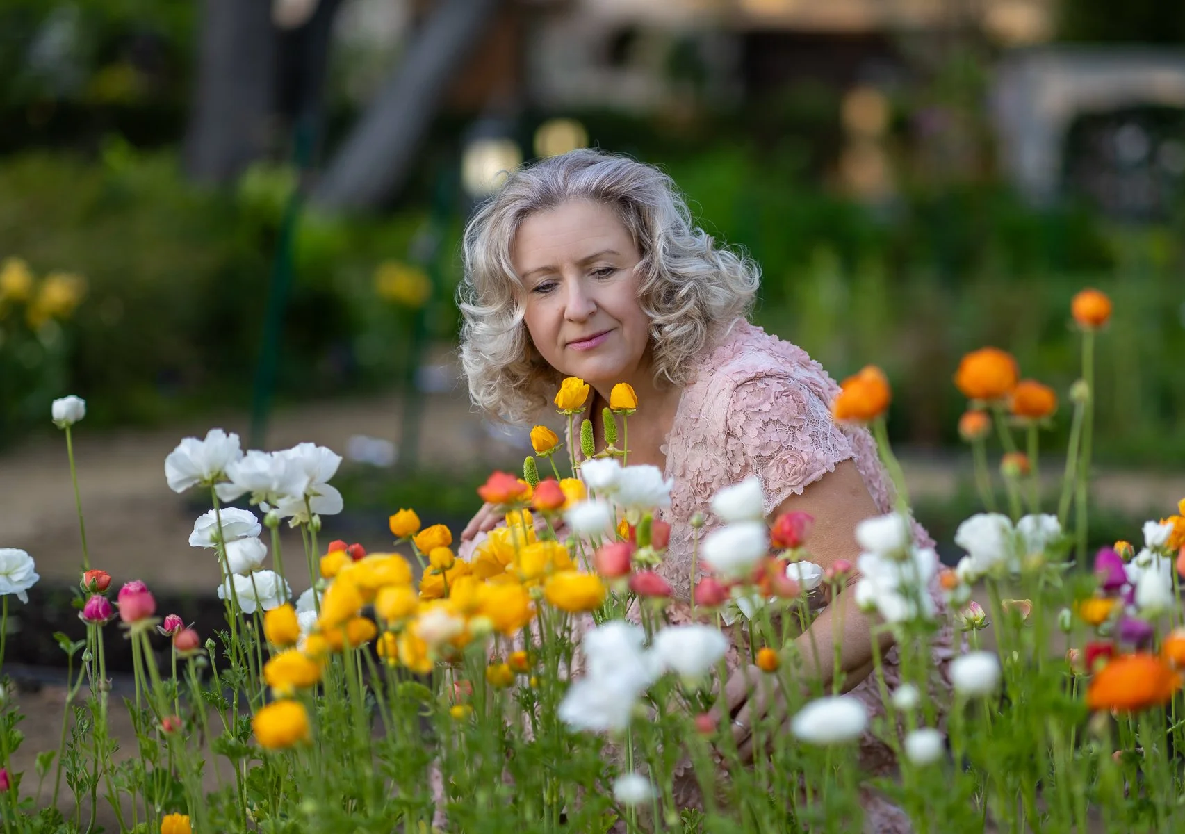 Natural light portrait session at Elizabeth F. Gamble Garden, Palo Alto, spring wisteria in bloom
