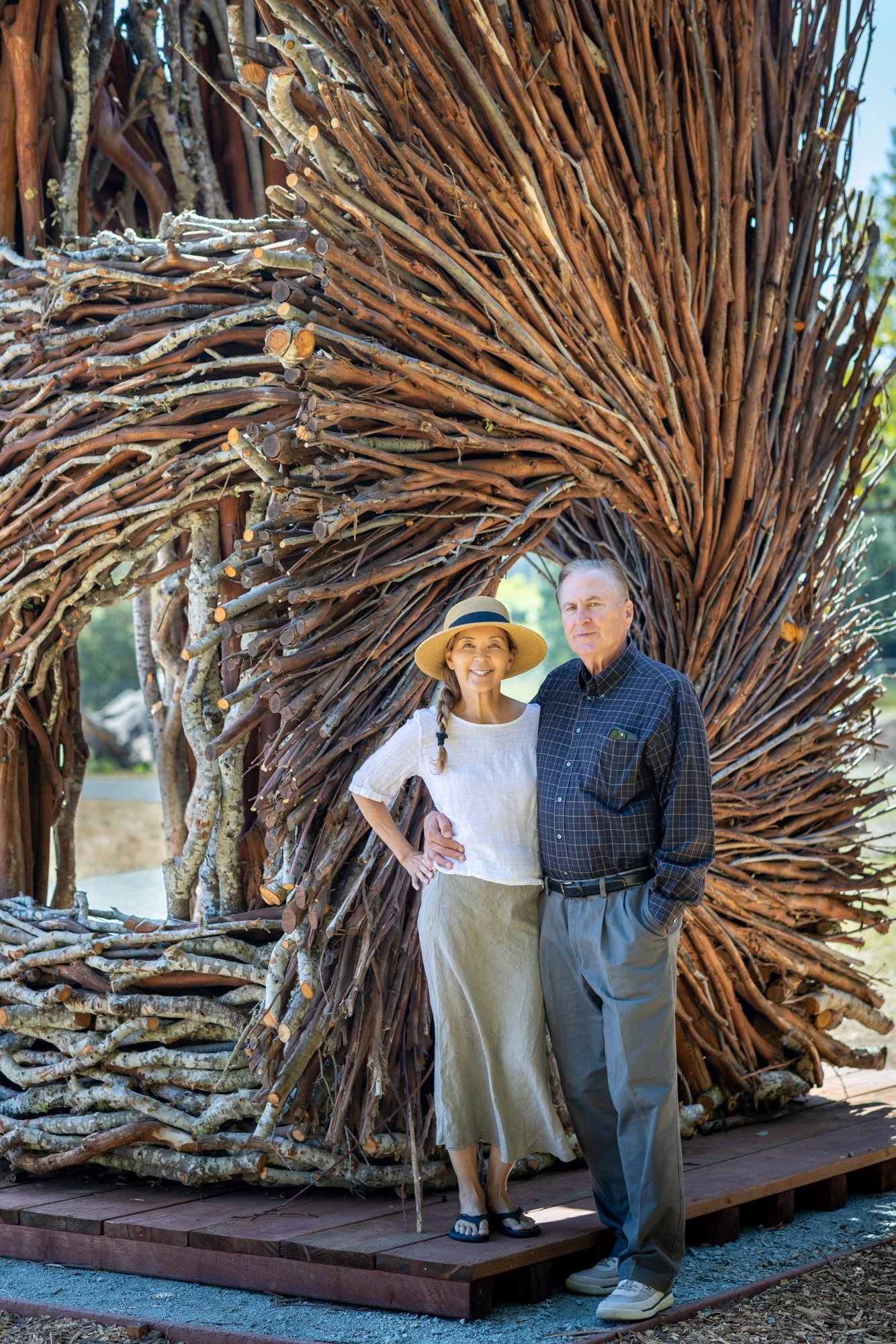 Inside one of the Creating Home nests, out on the trail.