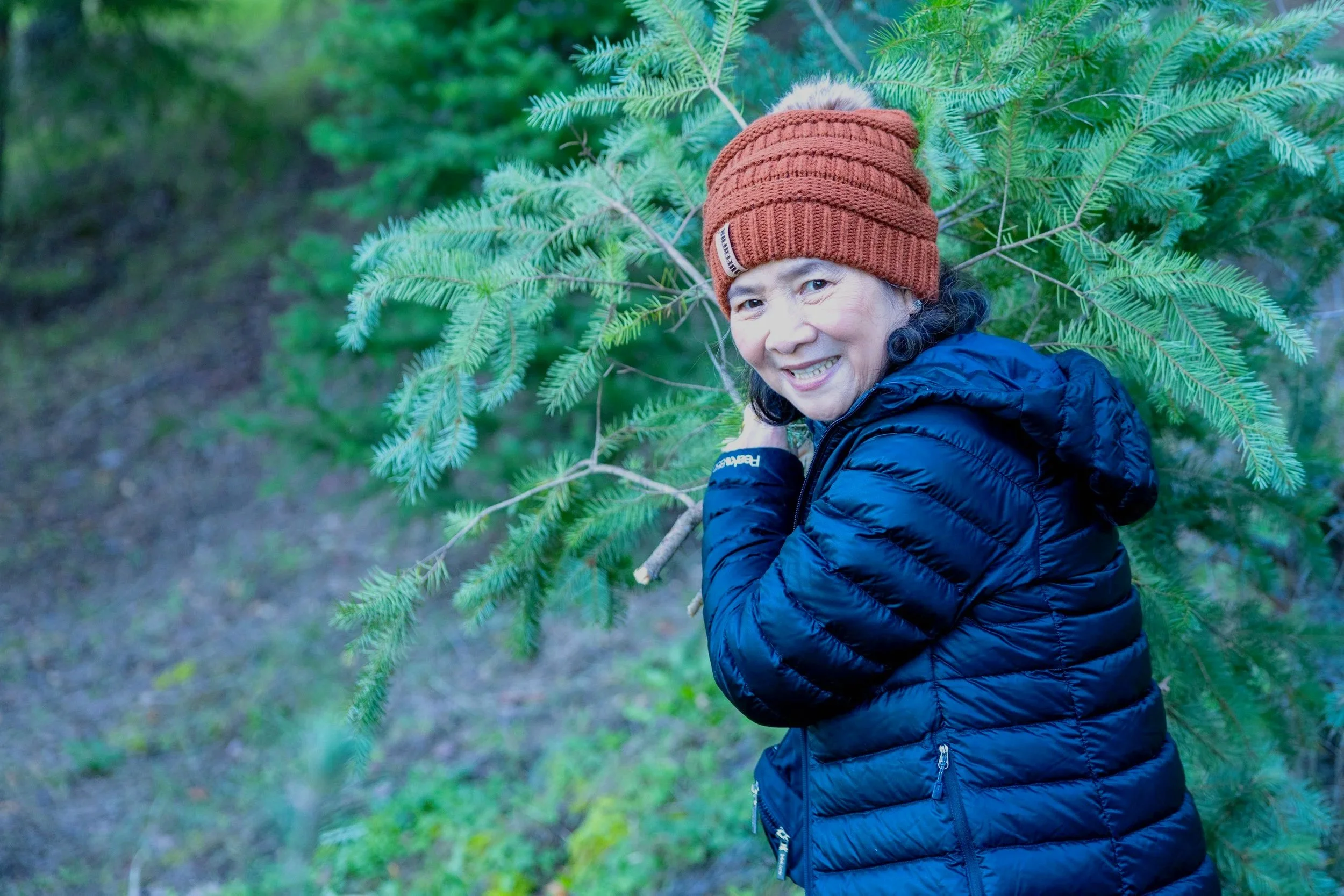 shouldering pine branch family outing Santa Cruz Mountains