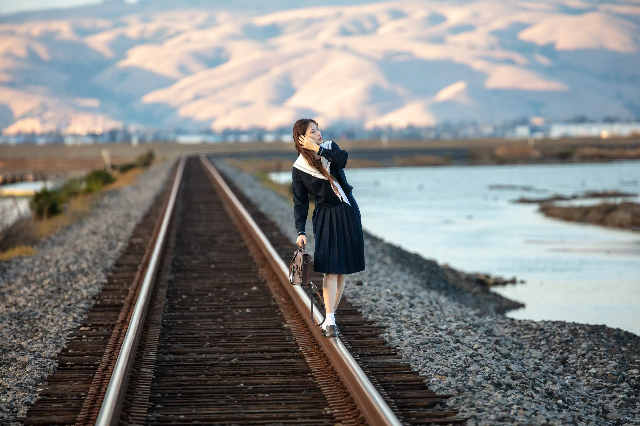 Outdoor natural light branding session Alviso Bay Area