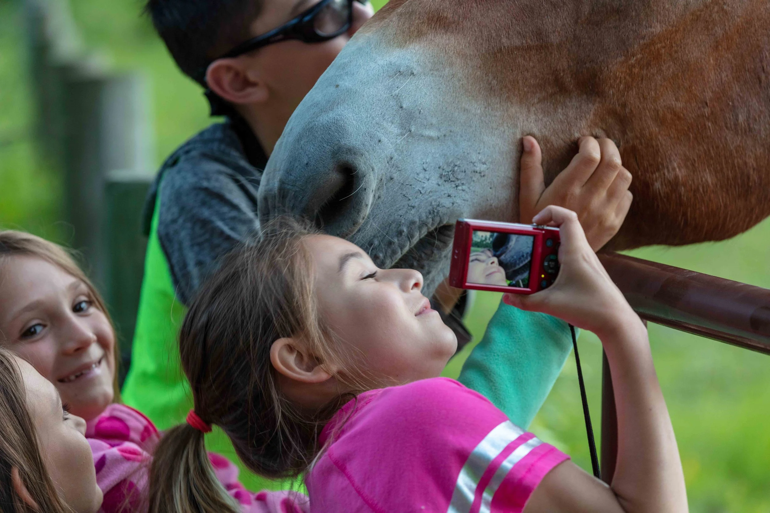 Glacier National Park Family Portrait girl with horse