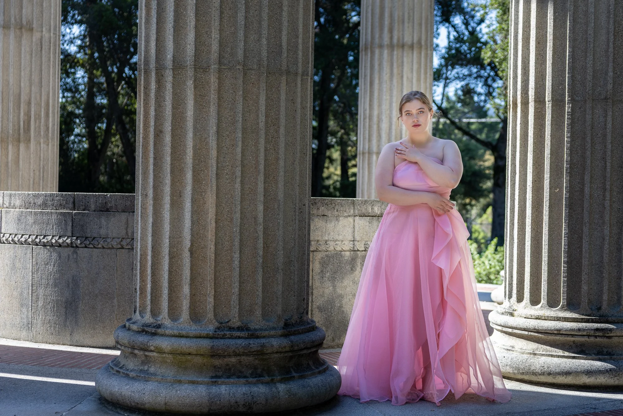 Pulgas Water Temple close portrait fluted Corinthian column editorial Bay Area photography