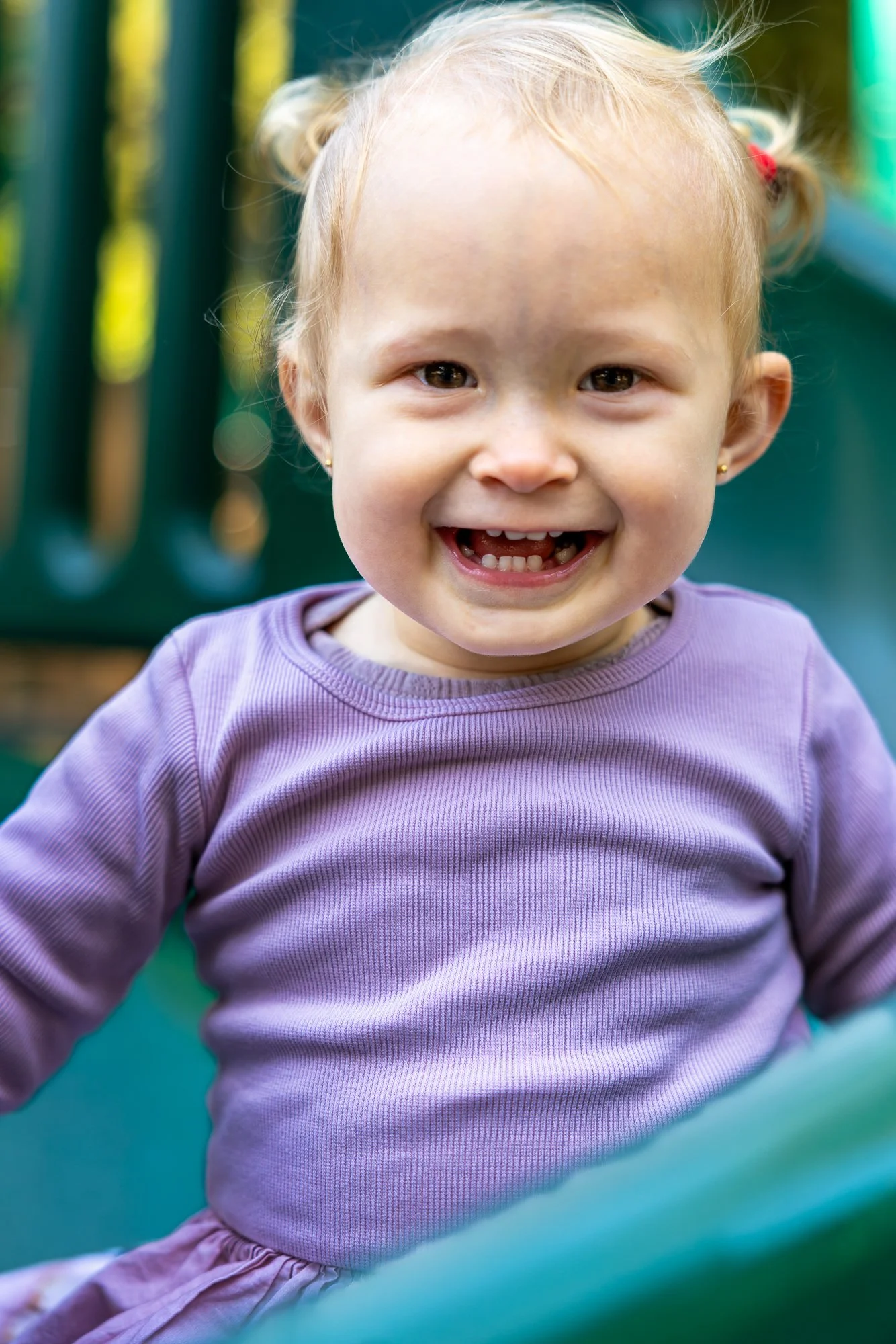 Toddler laughing close portrait natural light Los Altos family photographer