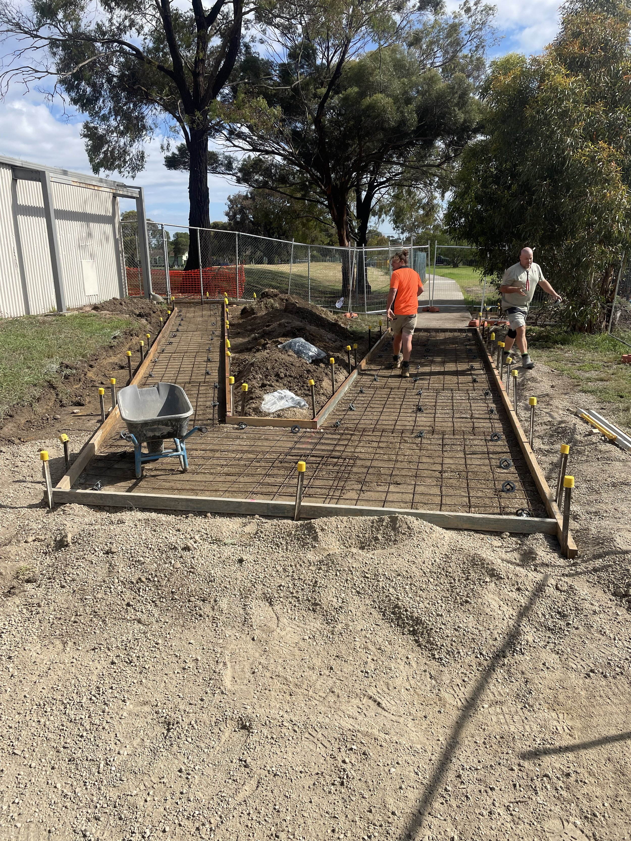 Council concrete footpath prep work