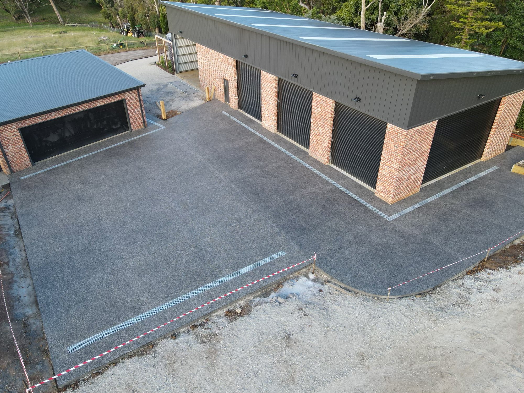 All sealed exposed aggregate concrete driveway