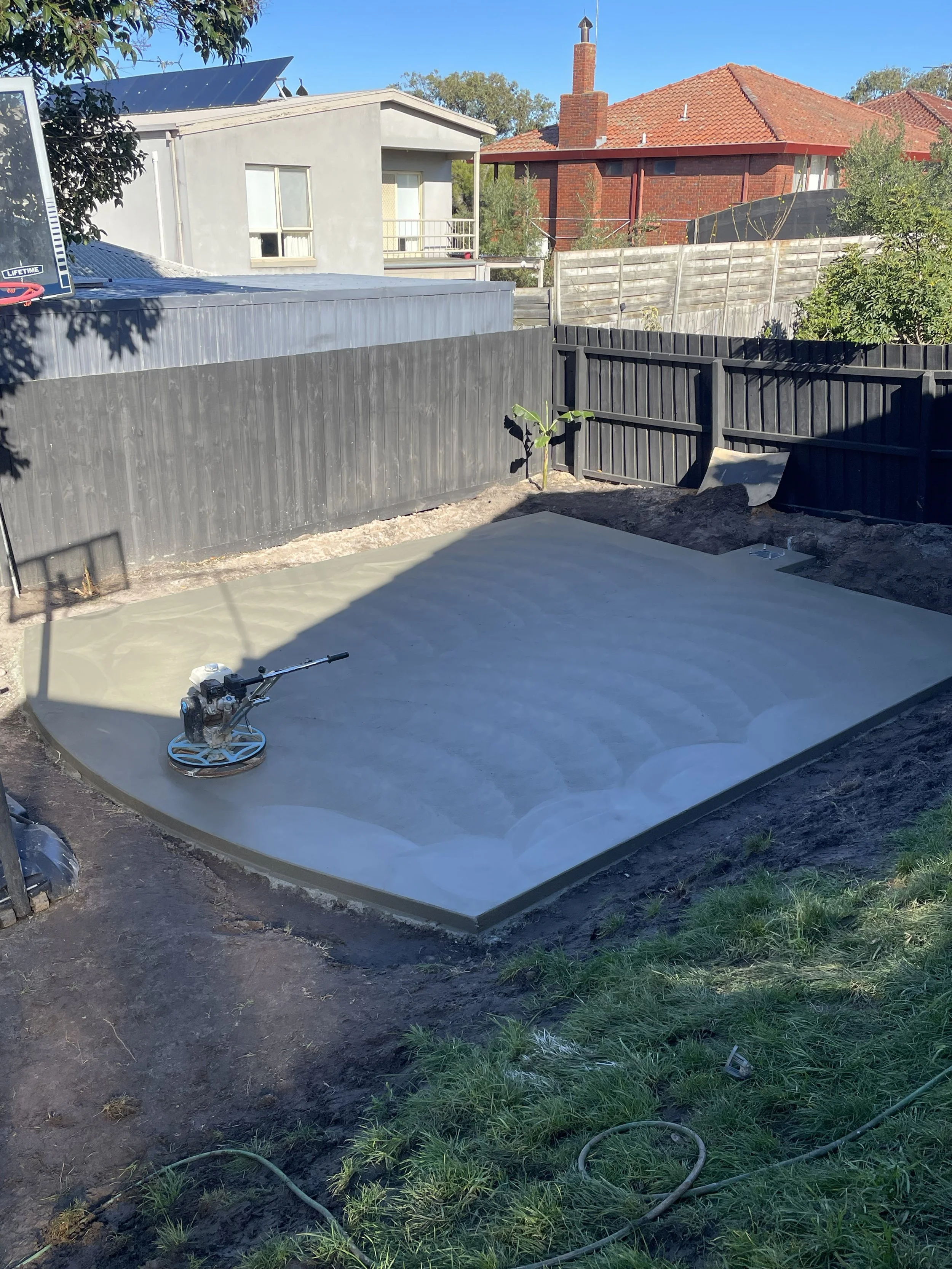 Plain concrete basketball court