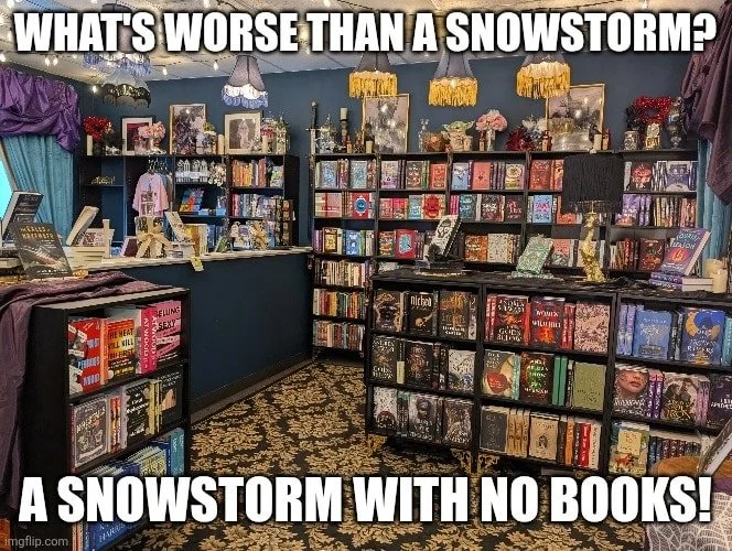 The shop is open 11-6 today and tomorrow, grab your reads and get ready for a weekend full of blankets, warm drinks, and the perfect excuse to not leave the house!